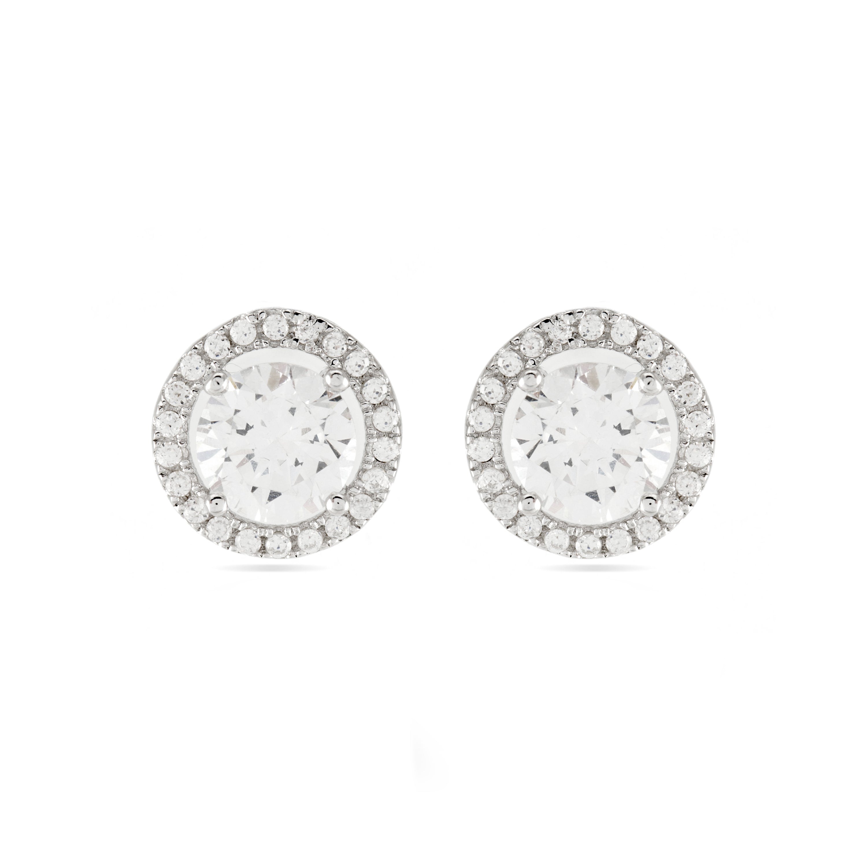 Pendientes de Plata de Ley 925 con Circonita Brillante acabados en rodio - Gema De Leyenda