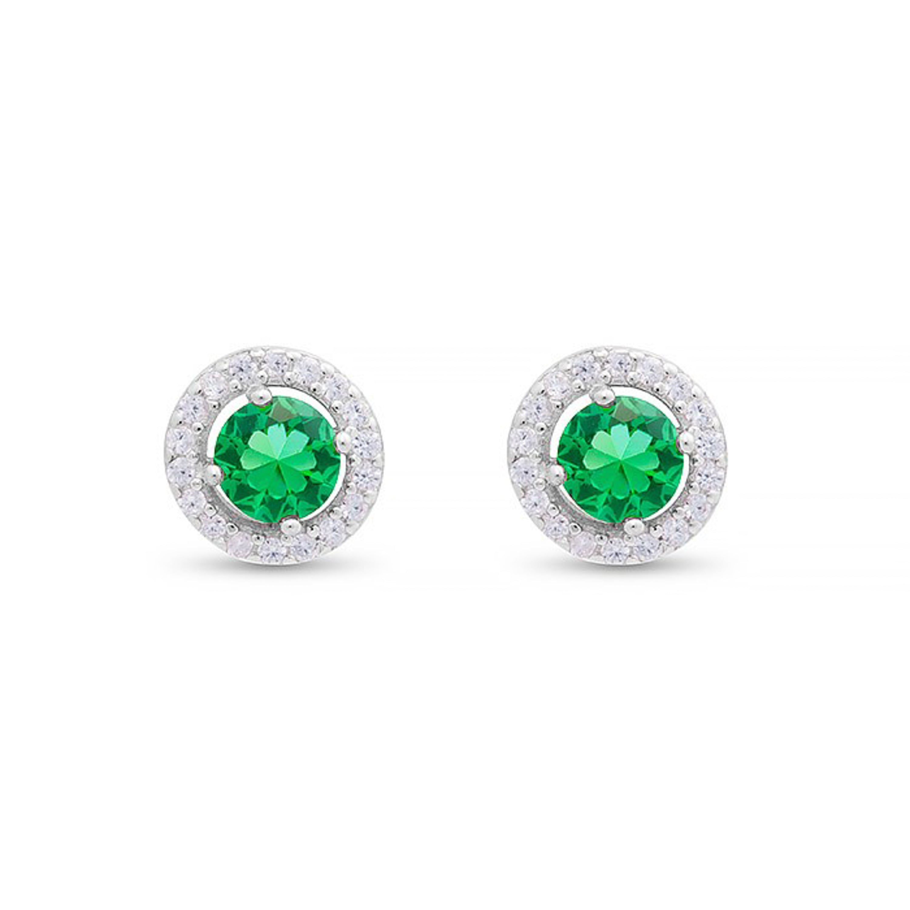 Pendientes de Plata de Ley 925 con Esmeralda Cristal De Roca acabados en rodio - Gema De Leyenda