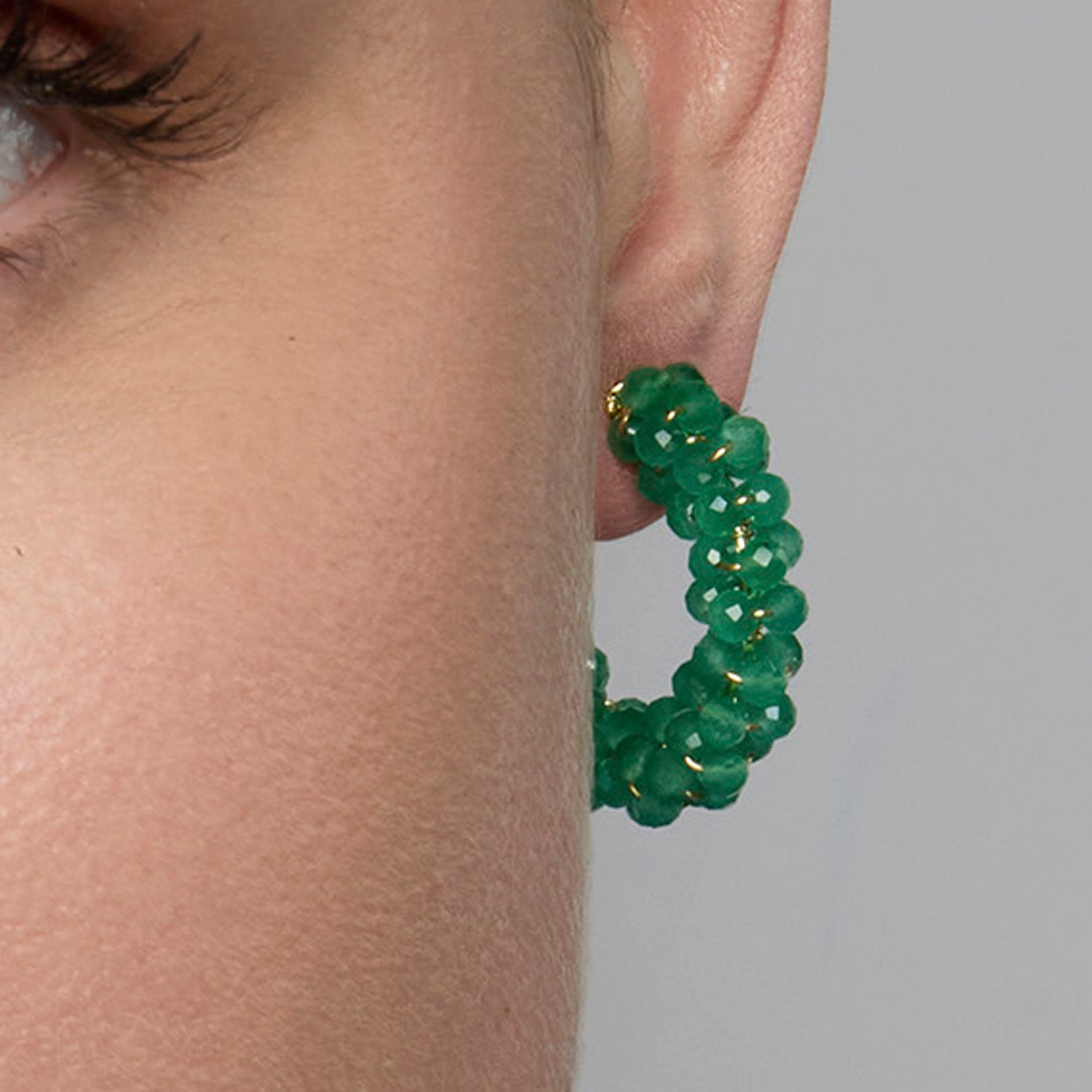 925 Sterling Silver and Paraiba Green Hydrothermal Quartz Earrings in 18k Yellow Gold Finish - Rariki