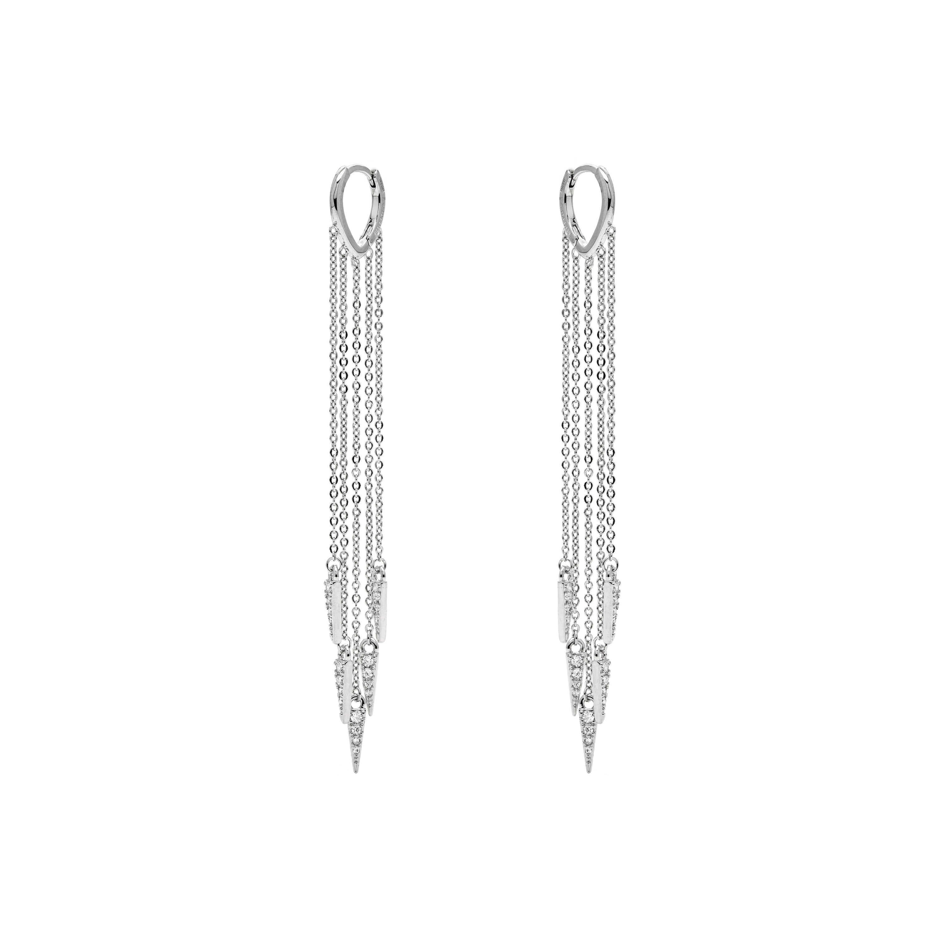 925 Sterling Silver Stud Earrings with brilliant cubic zirconia, rhodium-plated finish - Ryzal