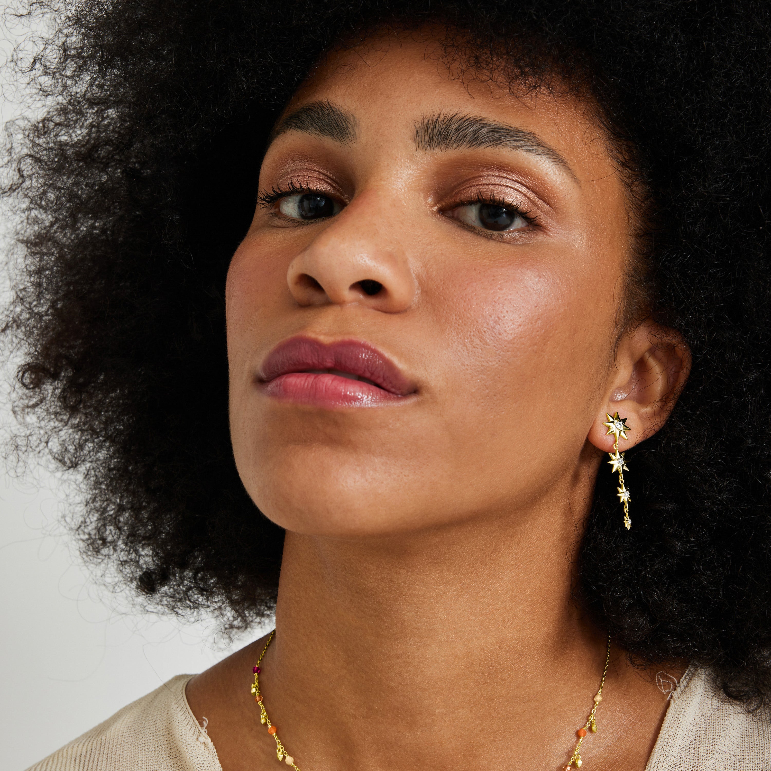 925 Sterling Silver Earrings with Brilliant Zirconia finished in 18K Yellow Gold - Xenuh