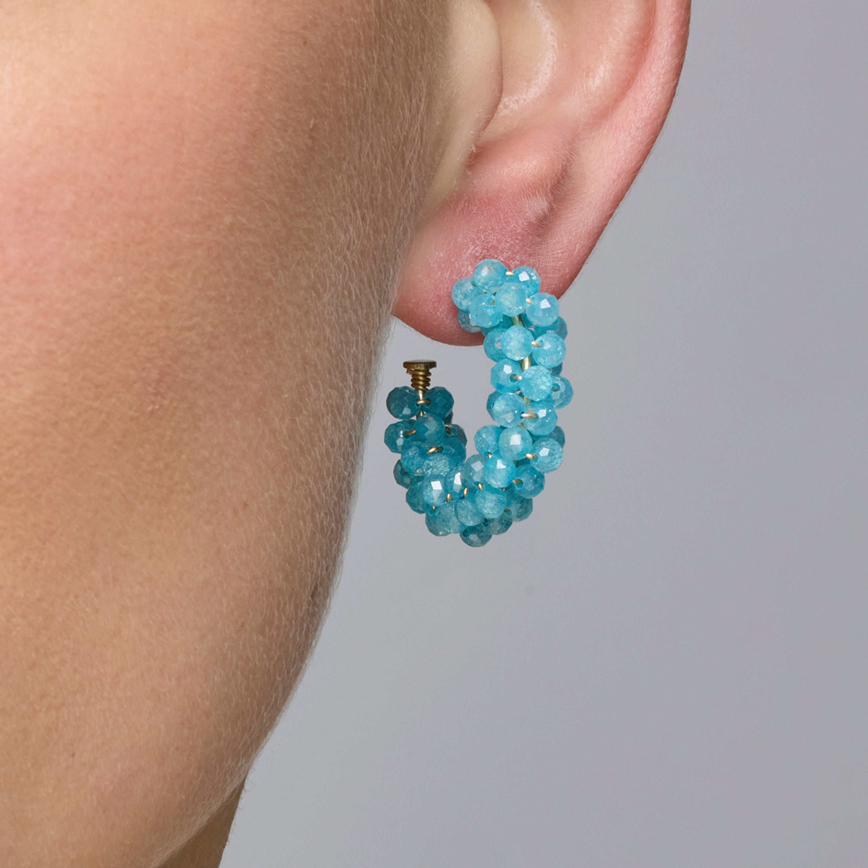 925 Sterling Silver and Aquamarine Zirconia Earrings with Rhodium Finish - Silka