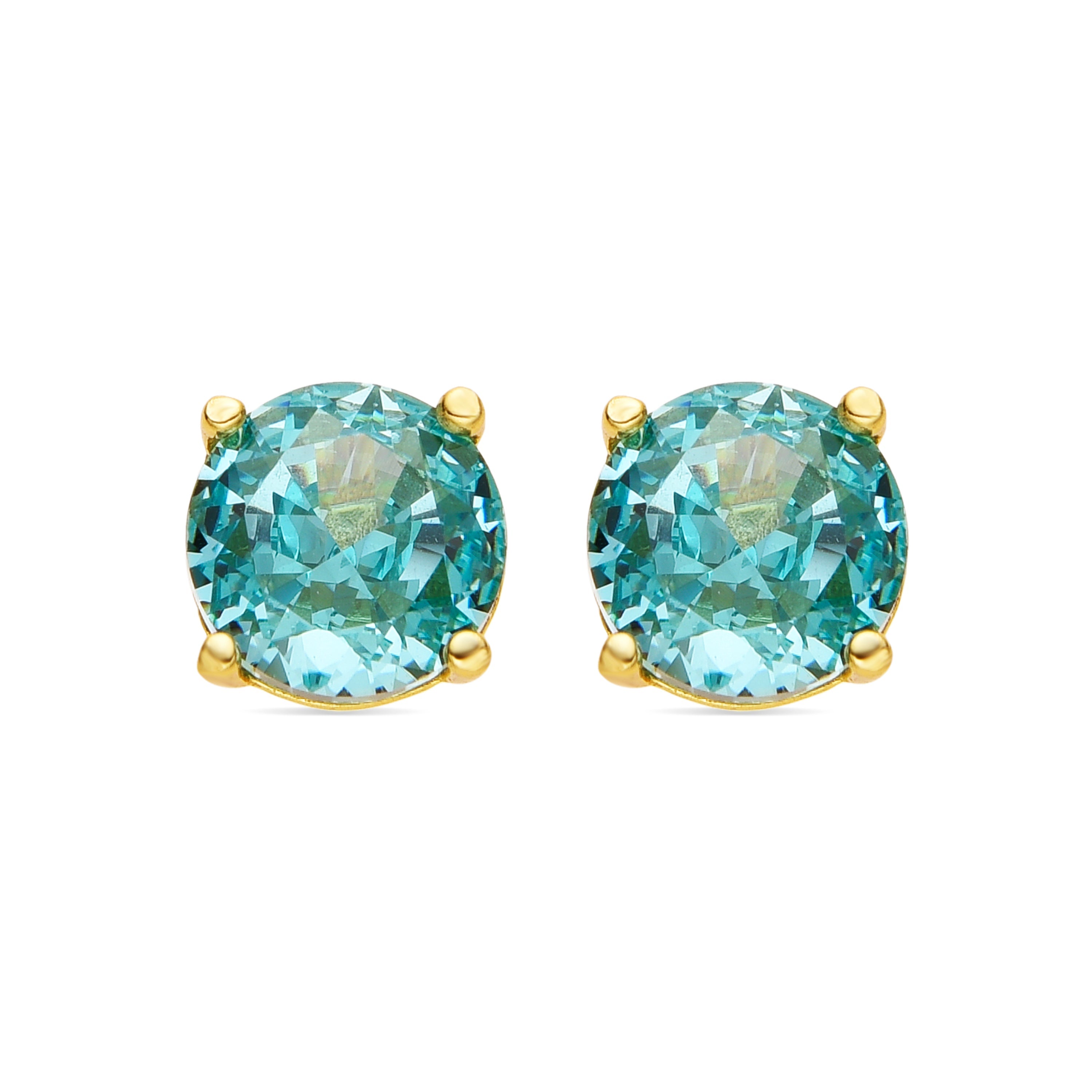 925 Sterling Silver and Light Green Hydrothermal Quartz Earrings with 18k Gold Finish - Baran
