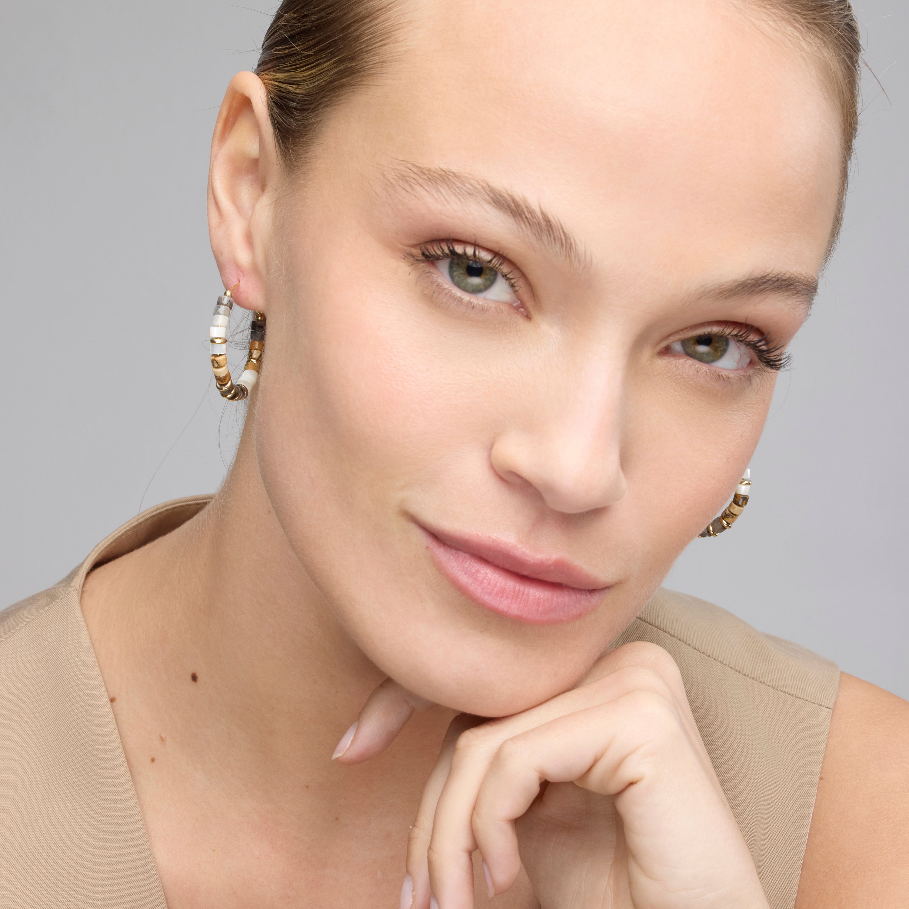 925 Sterling Silver and Tiger's Eye Earrings with 18k Yellow Gold Finish - Gelmi