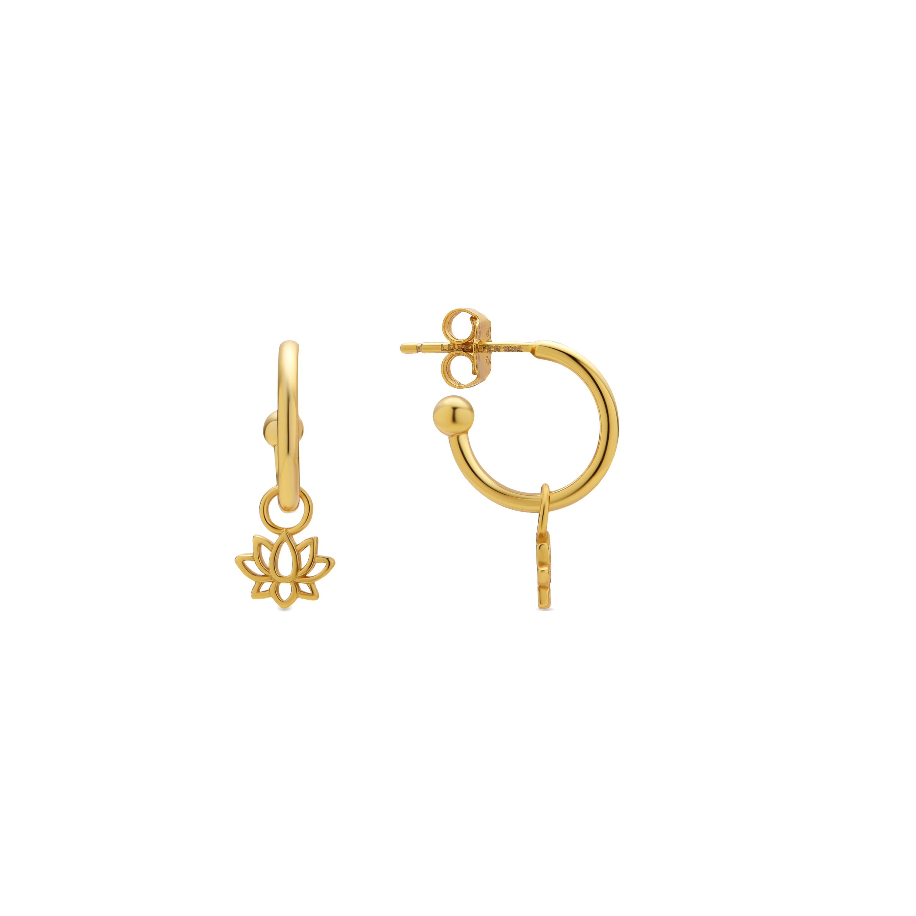 925 Sterling Silver Earrings with 18K Gold Finish - Fholie