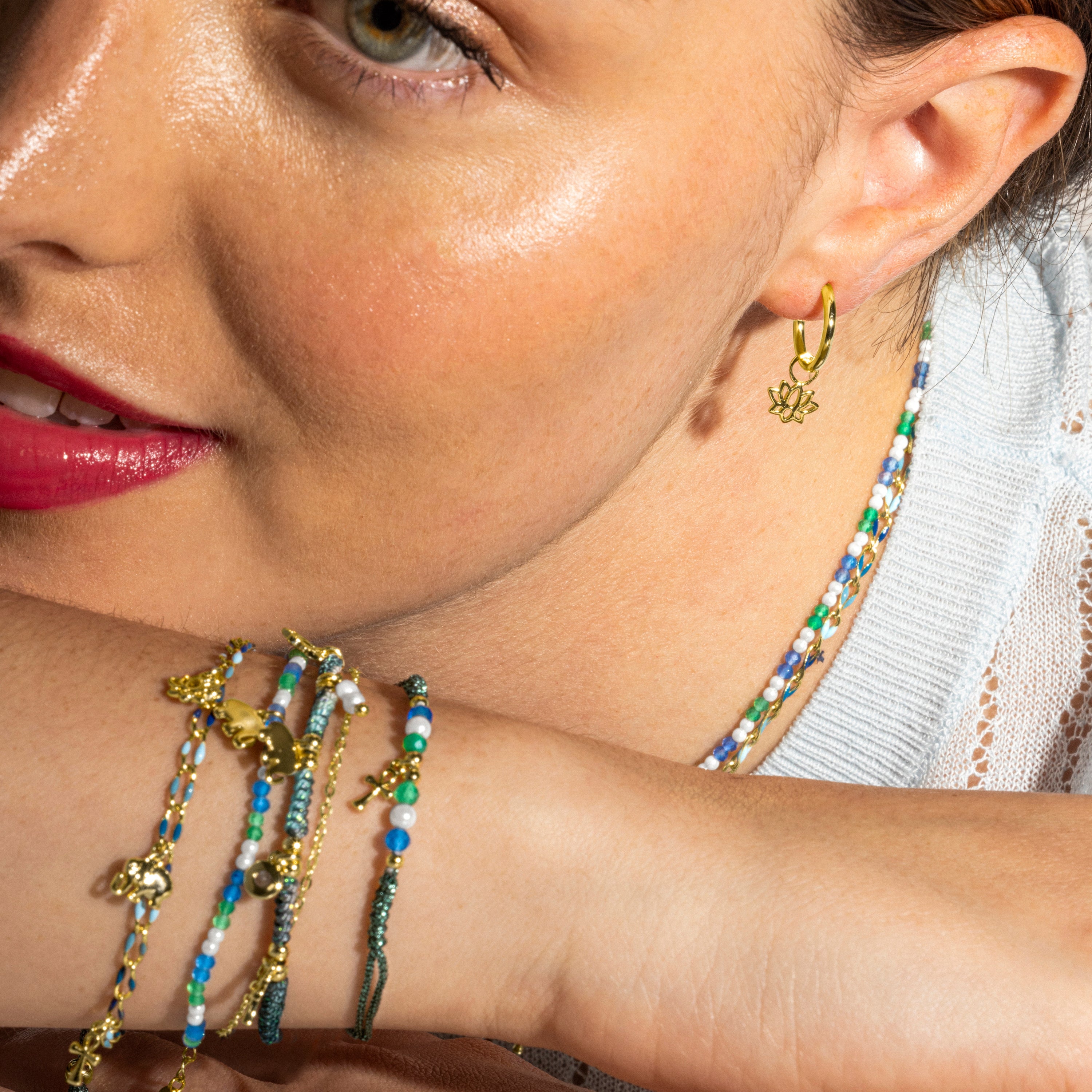 925 Sterling Silver Earrings with 18K Gold Finish - Fholie