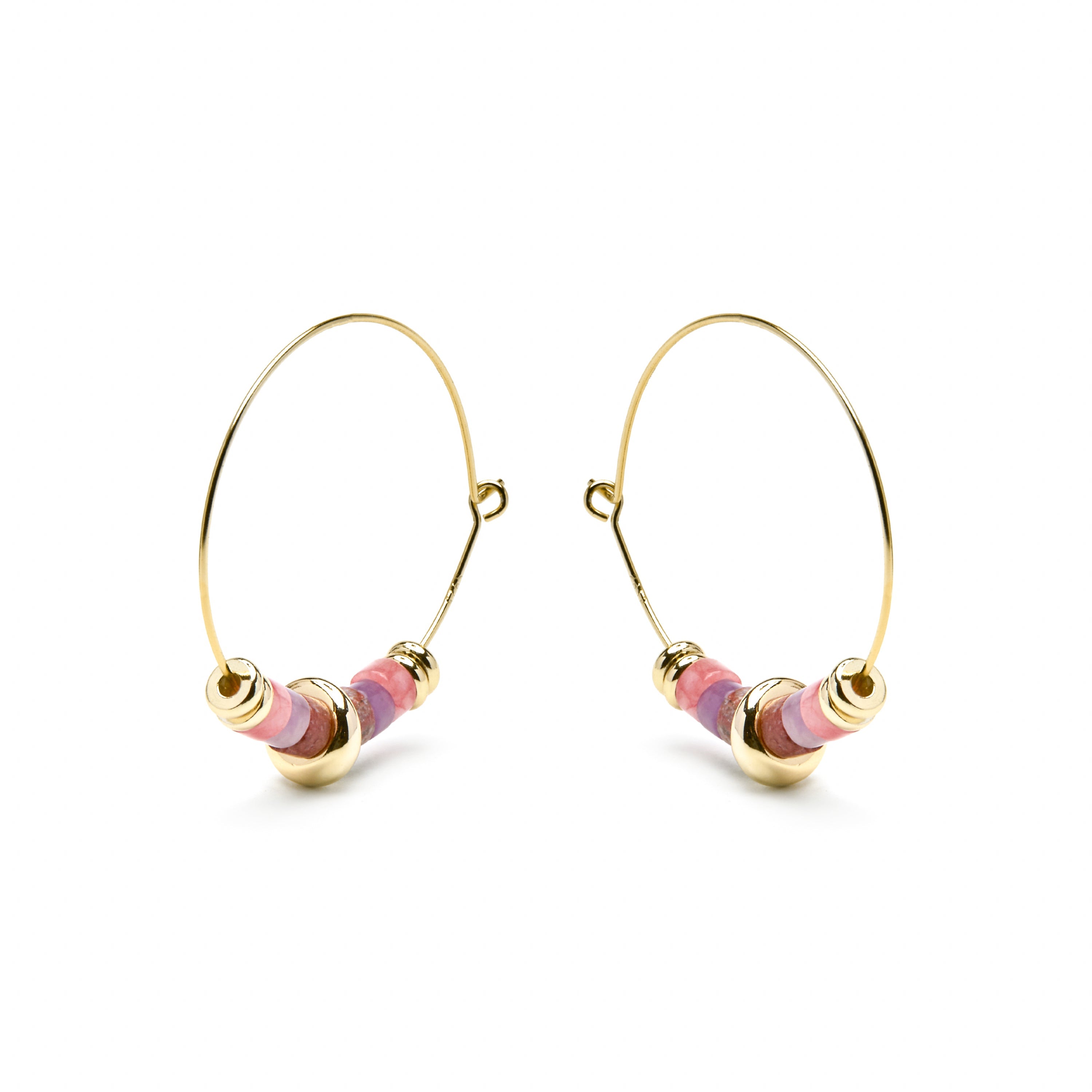 Pendientes de Plata de Ley 925 y Amatista Natural acabado oro amarillo de 18k - Darkba