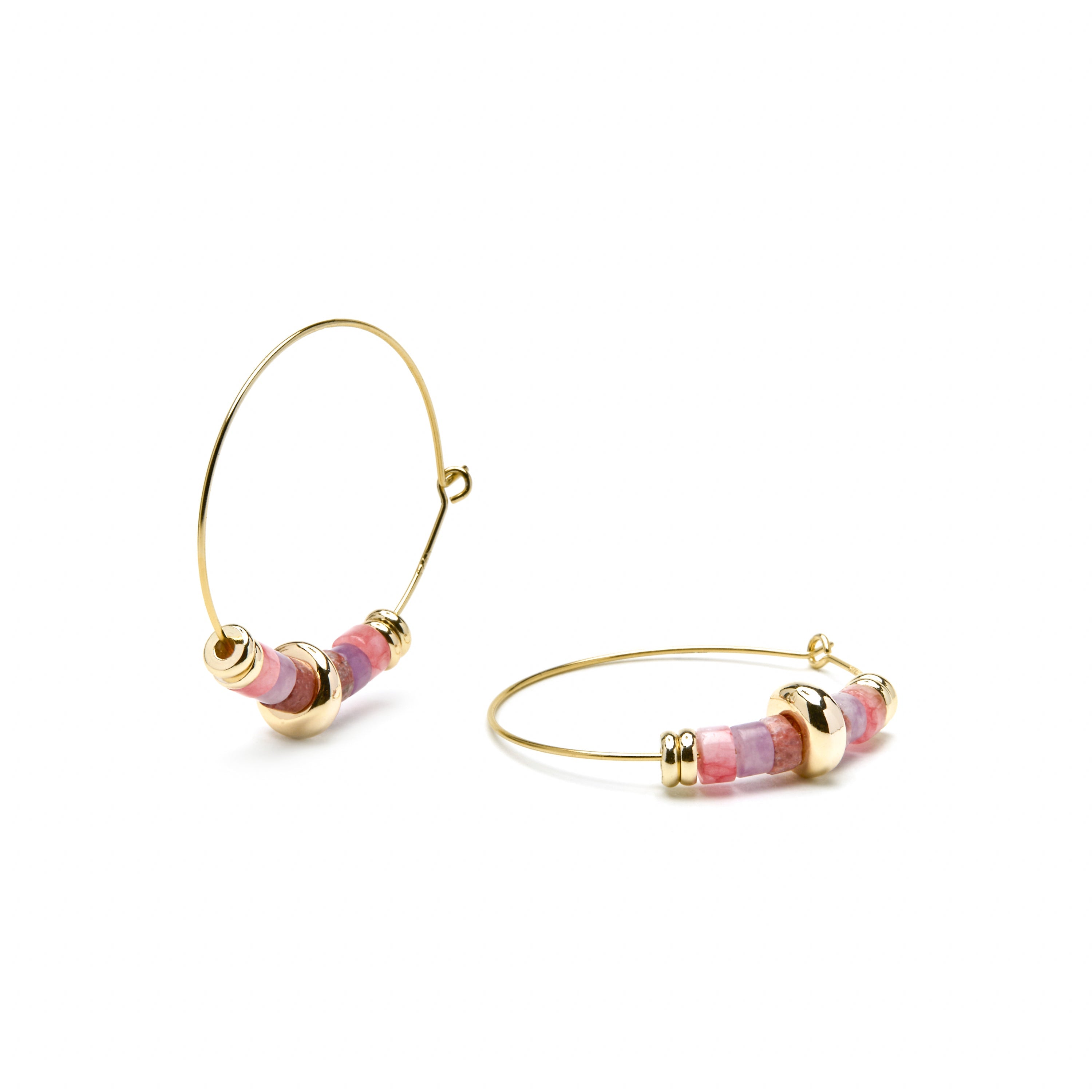 Pendientes de Plata de Ley 925 y Amatista Natural acabado oro amarillo de 18k - Darkba