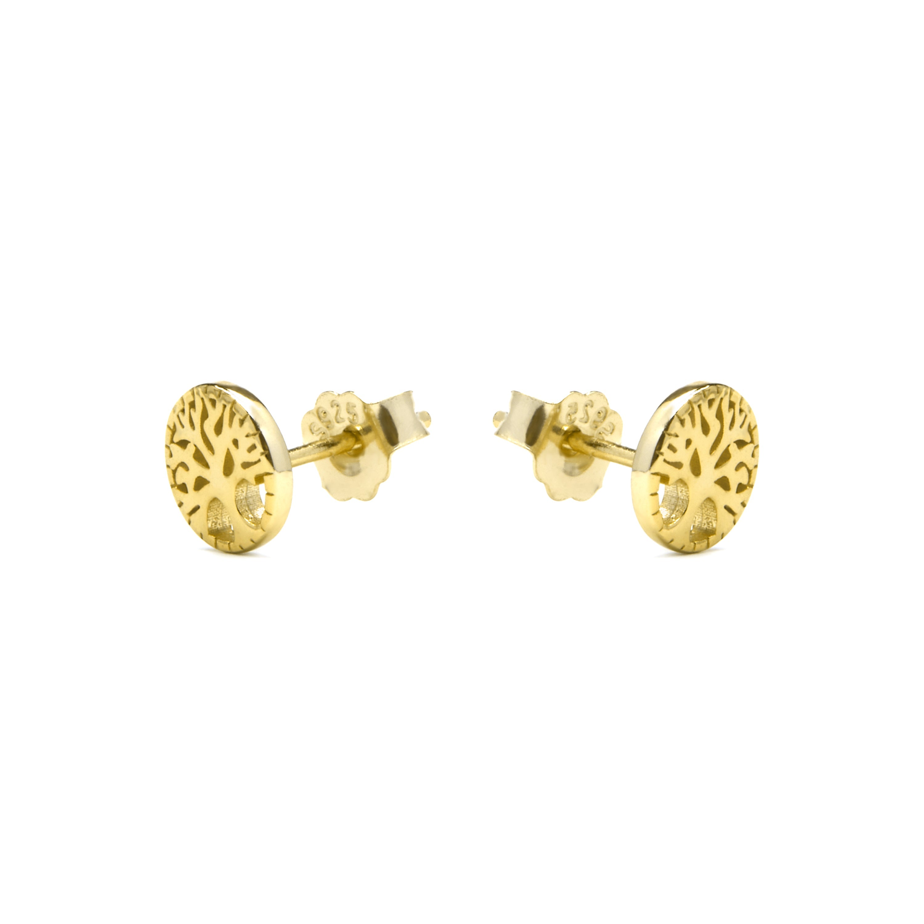 925 Sterling Silver Earrings with 18k Yellow Gold Finish - Tepai