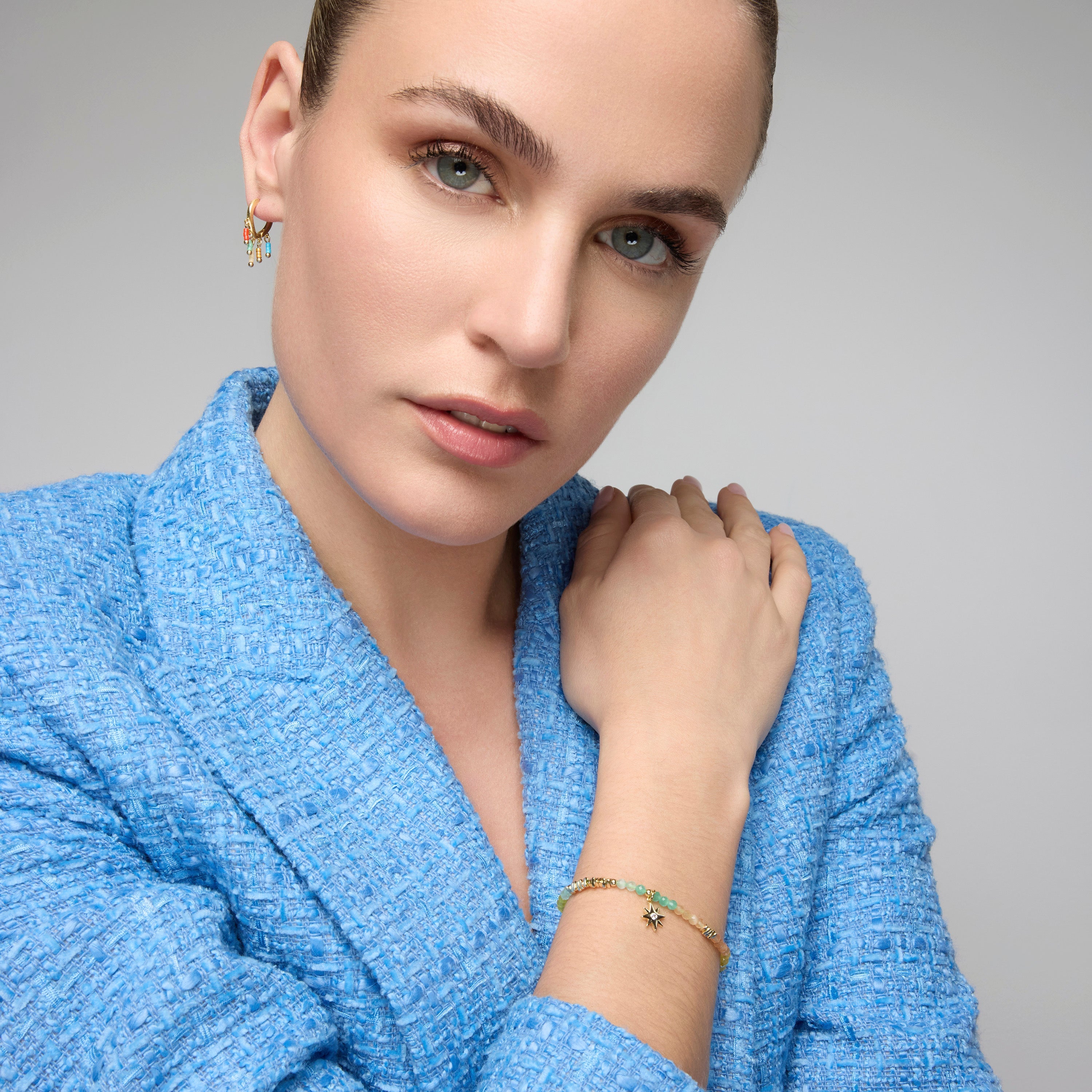 925 Sterling Silver and Multicolor Lacquer Earrings with 18k Yellow Gold Finish - Kelao