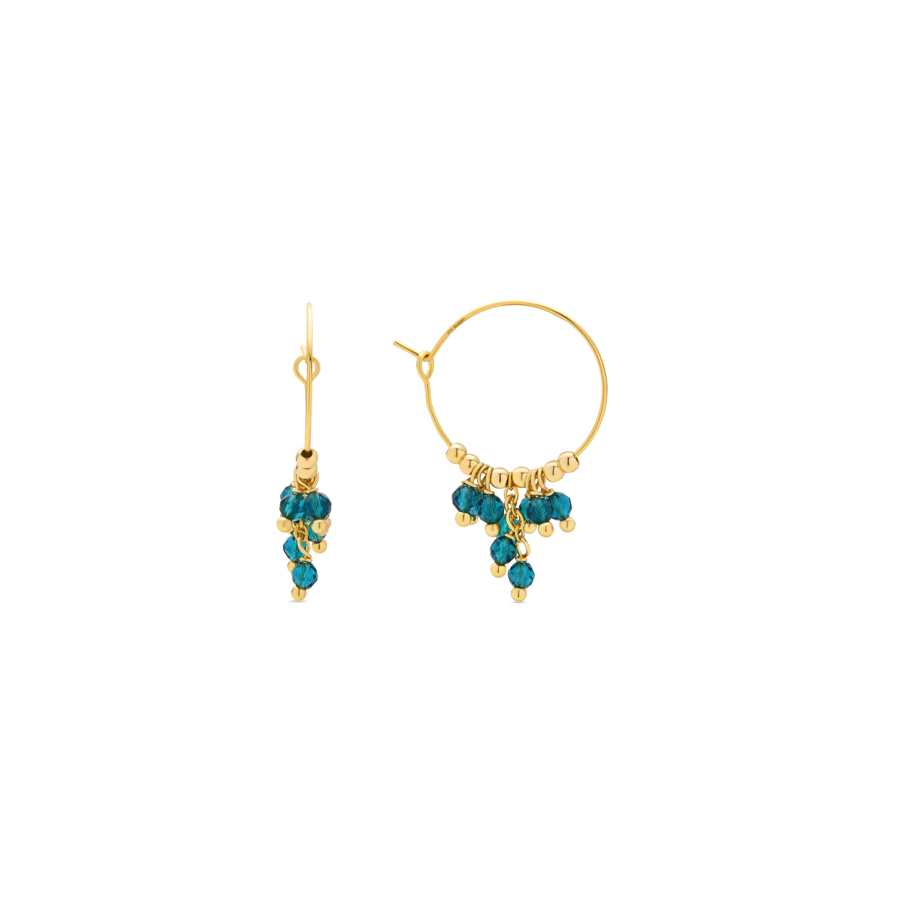 925 Sterling Silver and Green Crystal Earrings with 18k Yellow Gold Finish - Drako