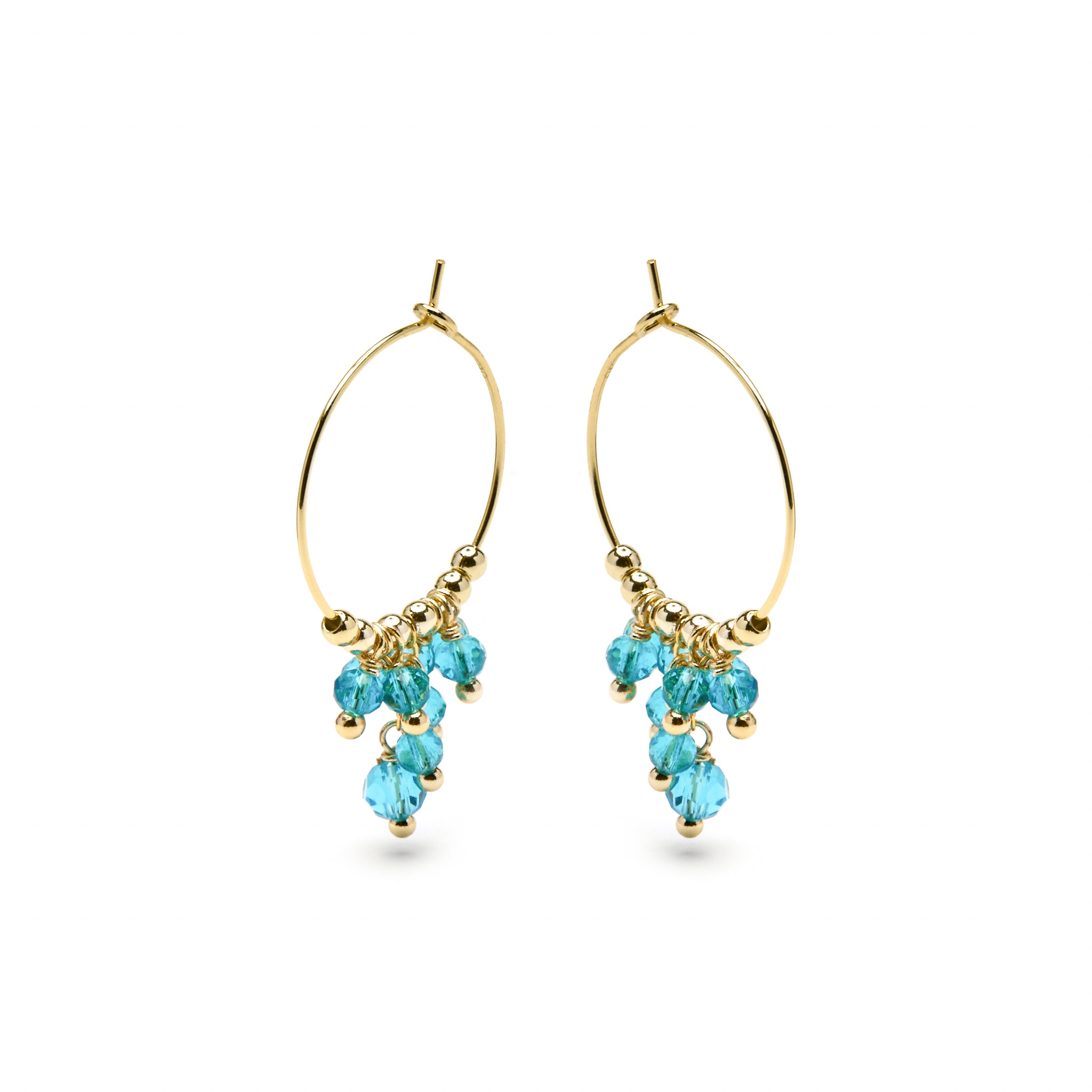 925 Sterling Silver and Green Crystal Earrings with 18k Yellow Gold Finish - Drako