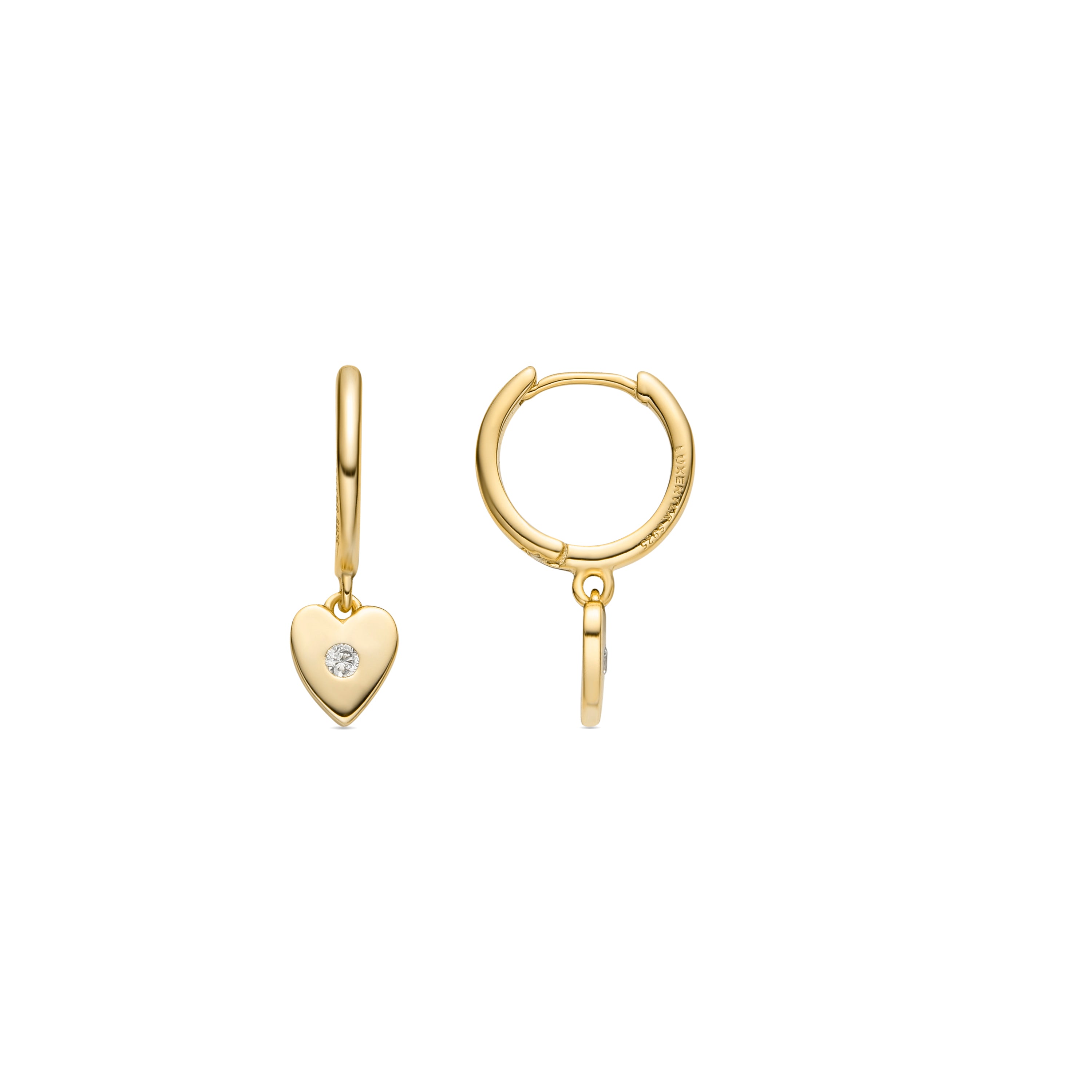 925 Sterling Silver and Brilliant Zirconia Earrings in 18k Yellow Gold Finish - Kitzi