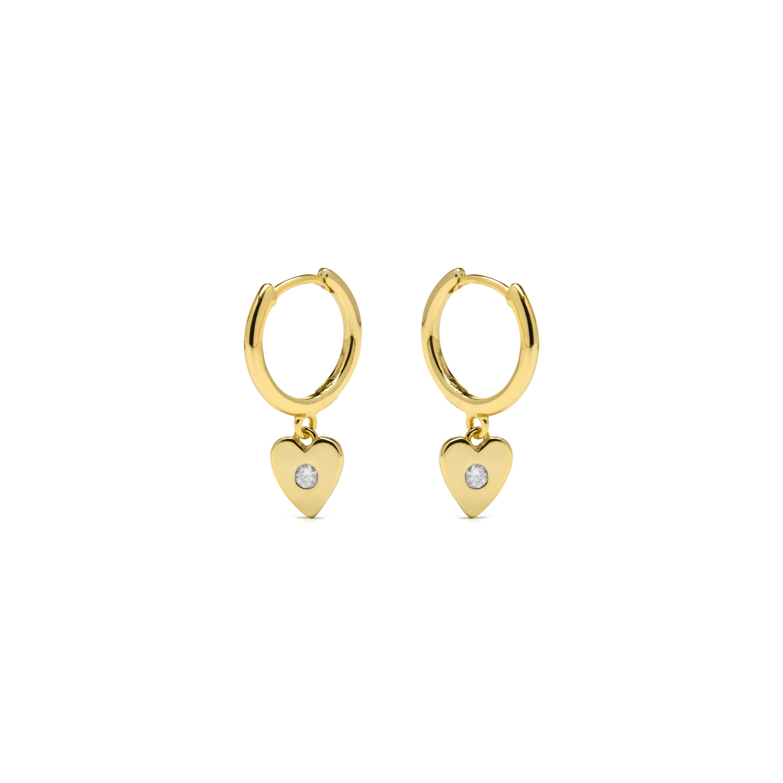 925 Sterling Silver and Brilliant Zirconia Earrings in 18k Yellow Gold Finish - Kitzi