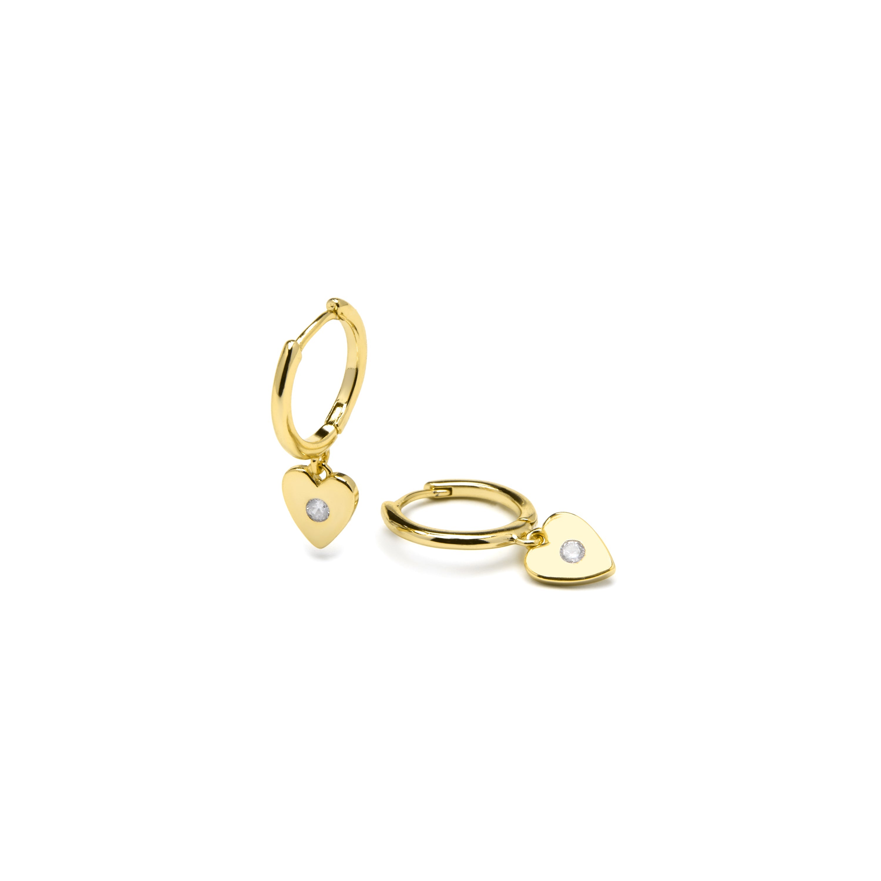 925 Sterling Silver and Brilliant Zirconia Earrings in 18k Yellow Gold Finish - Kitzi