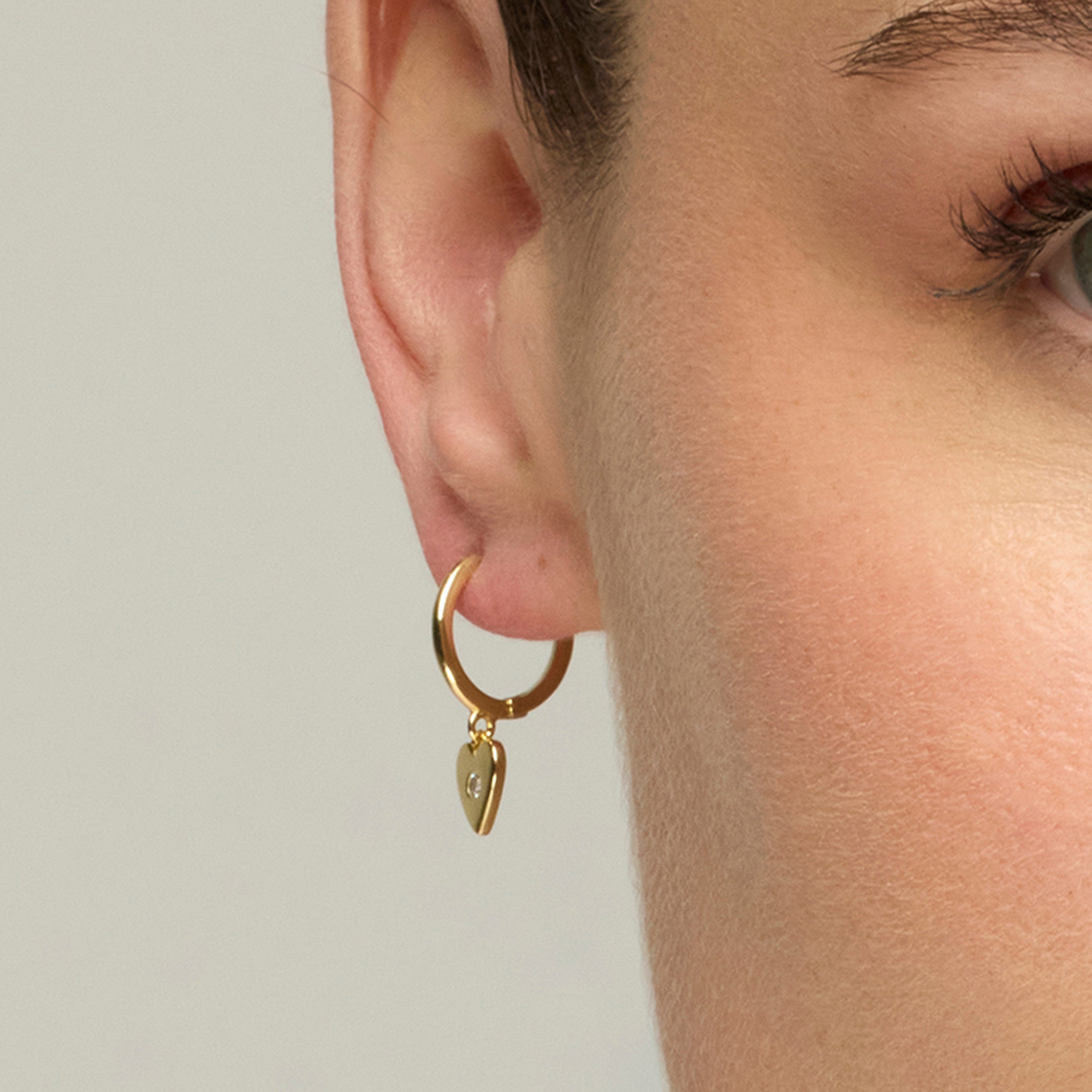 925 Sterling Silver and Brilliant Zirconia Earrings in 18k Yellow Gold Finish - Kitzi