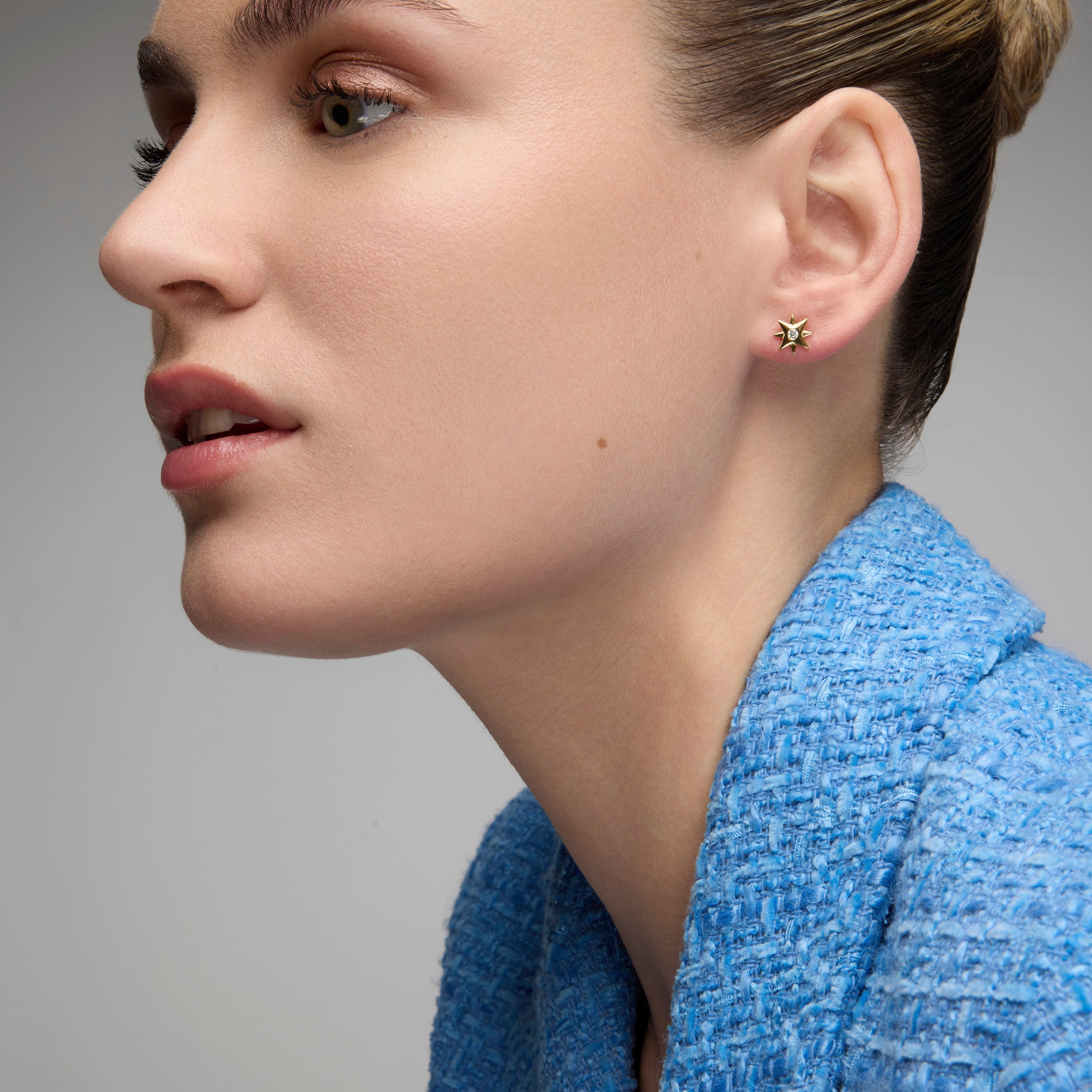 925 Sterling Silver and Brilliant Zirconia Earrings in 18k Yellow Gold Finish - Meril