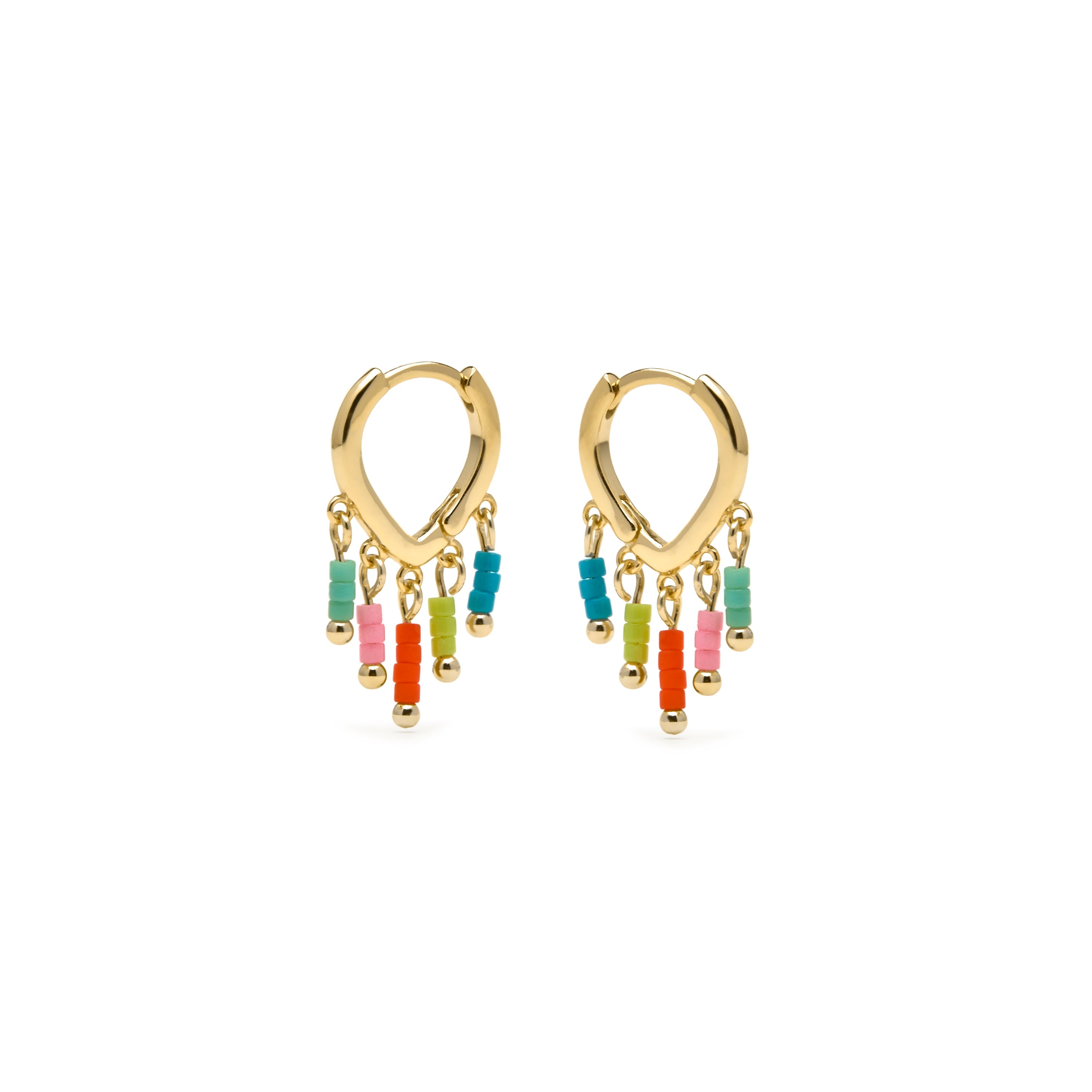 Pendientes de Plata de Ley 925 y Lacado Multicolor acabado oro amarillo de 18k - Mandel
