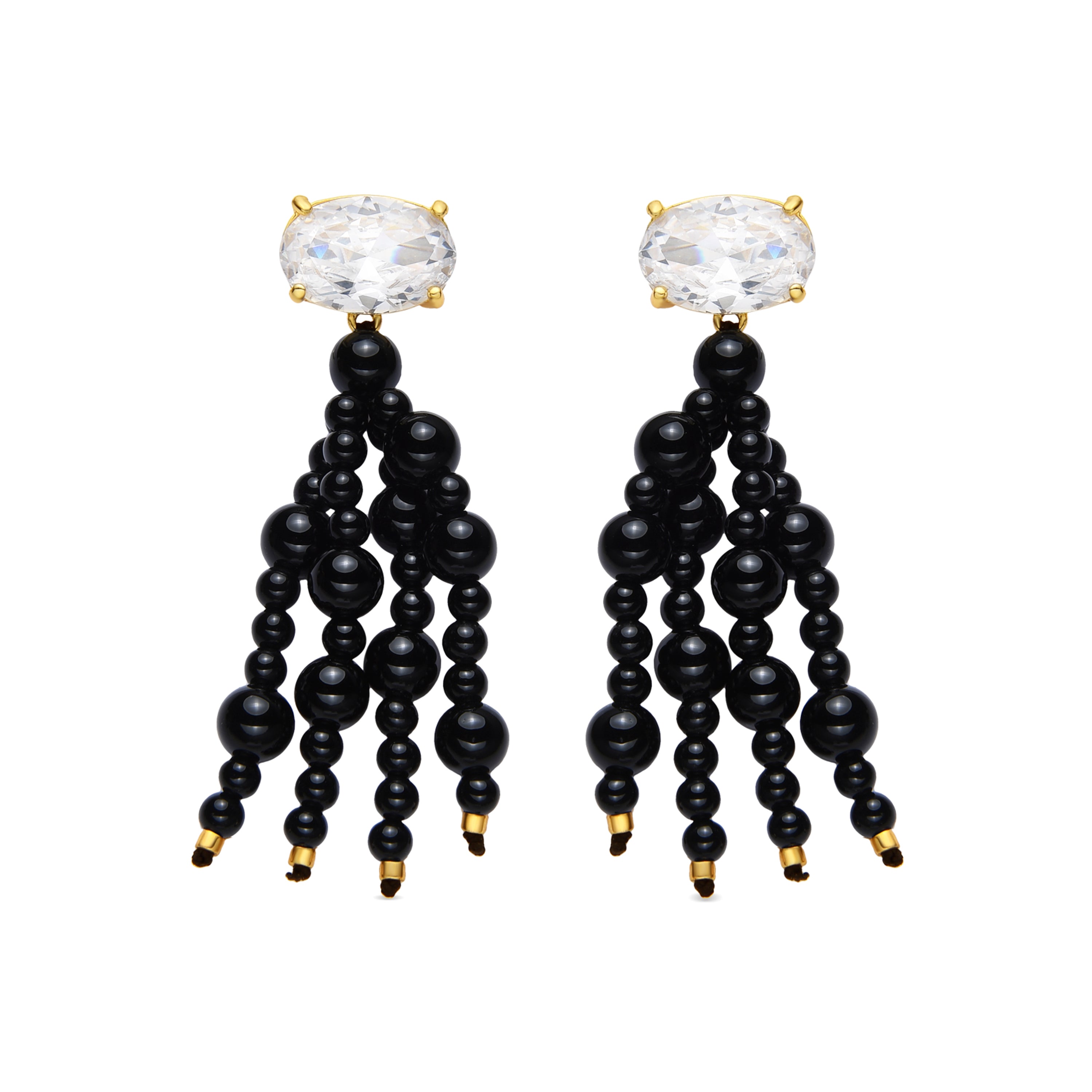 925 Sterling Silver and Turquoise Earrings with 18k Yellow Gold Finish - Lorka