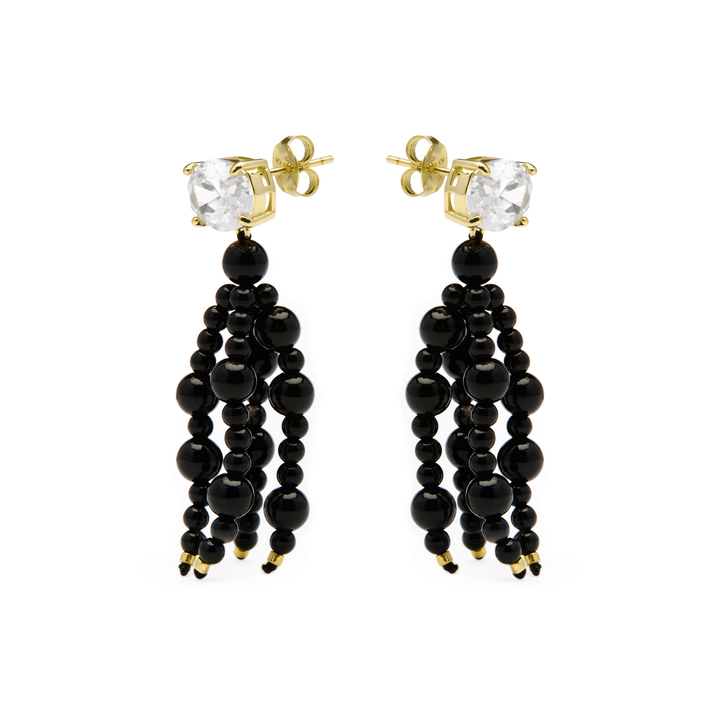 925 Sterling Silver and Turquoise Earrings with 18k Yellow Gold Finish - Lorka