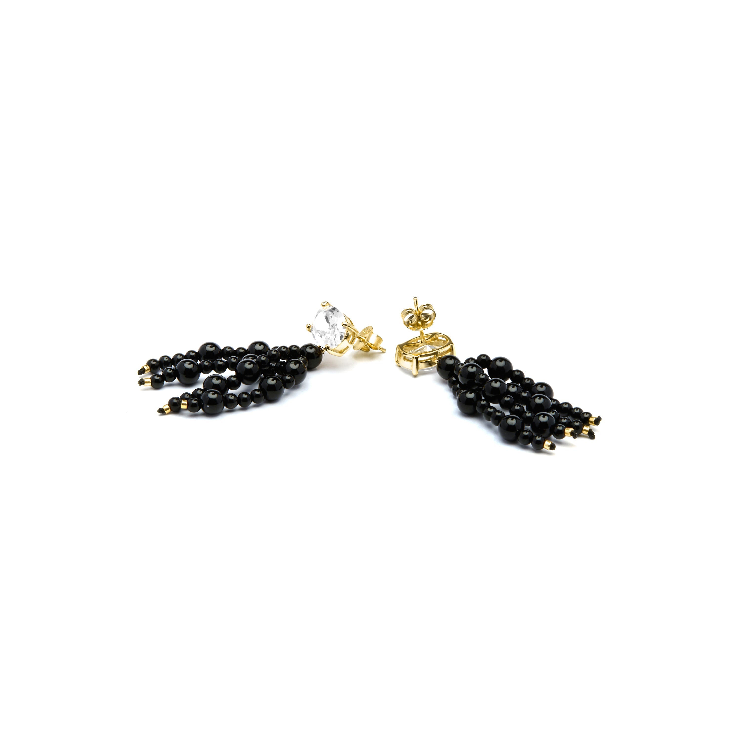 925 Sterling Silver and Turquoise Earrings with 18k Yellow Gold Finish - Lorka
