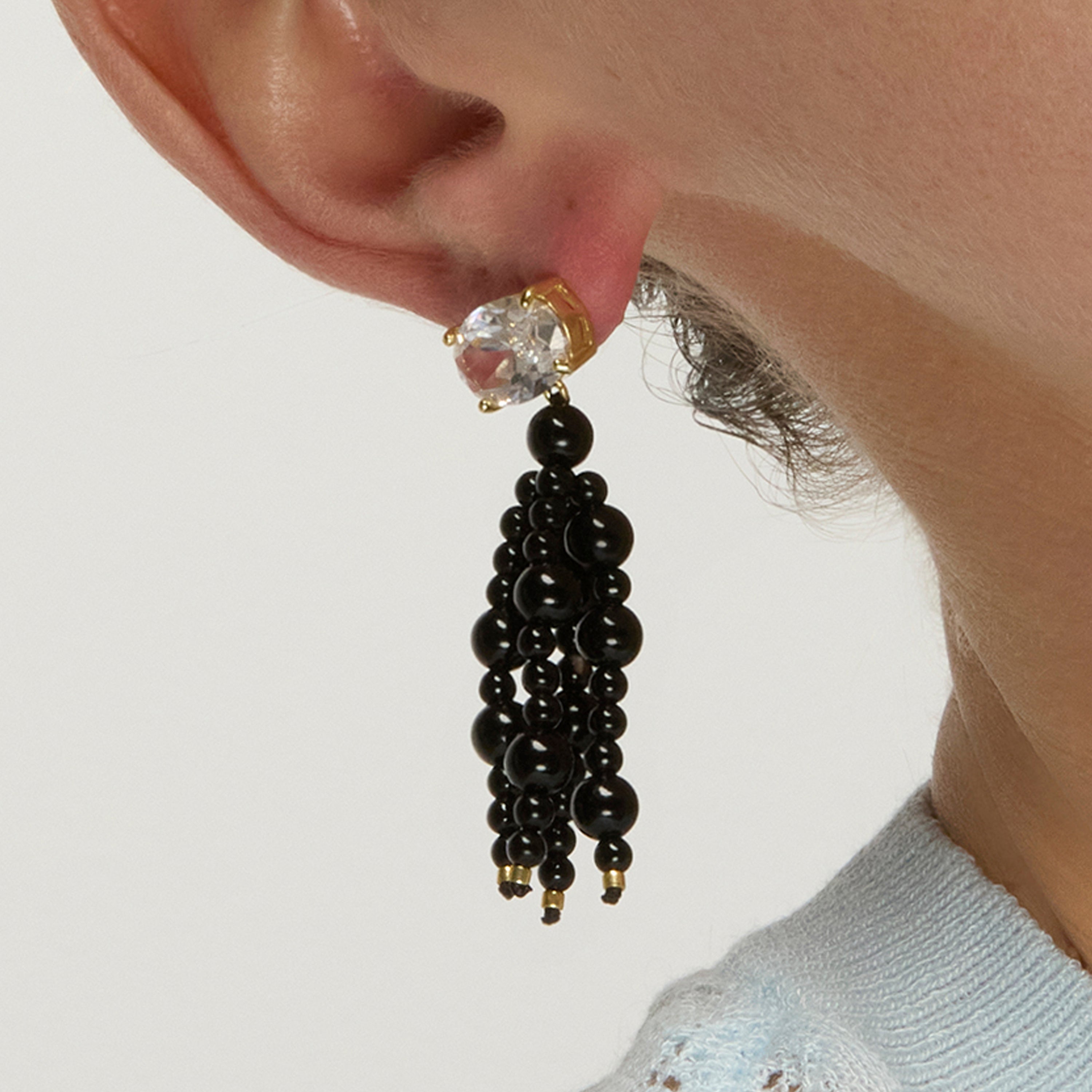 925 Sterling Silver and Turquoise Earrings with 18k Yellow Gold Finish - Lorka