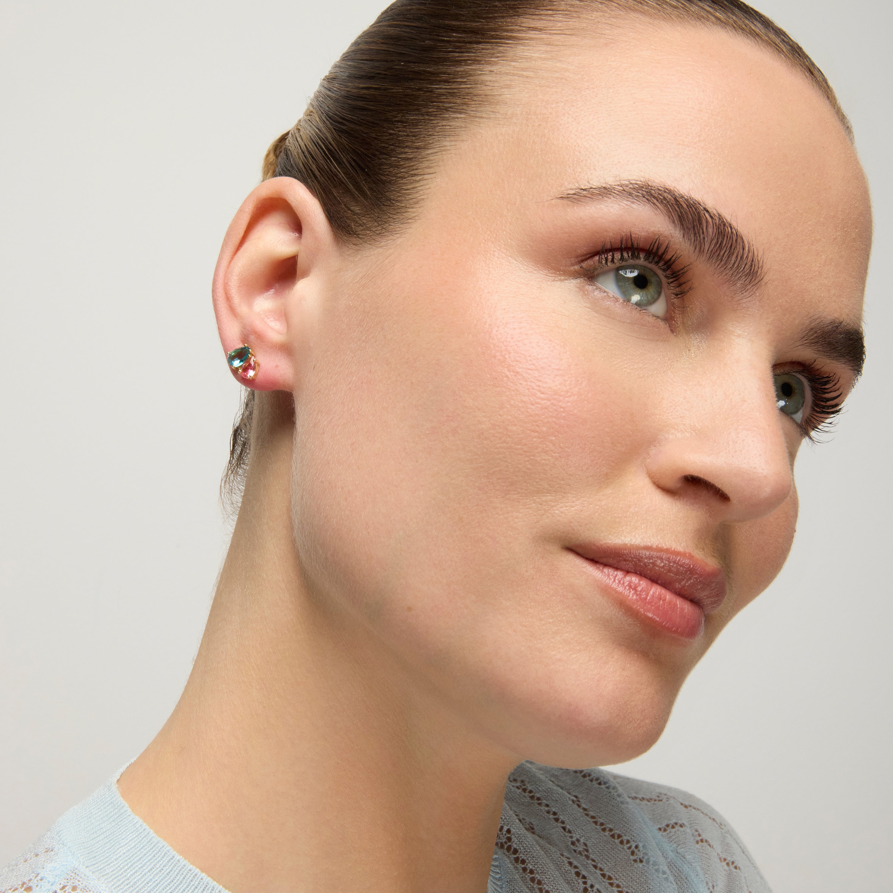 925 Sterling Silver and Multicolor Hydrothermal Quartz Earrings, 18k Yellow Gold Finish - Khata