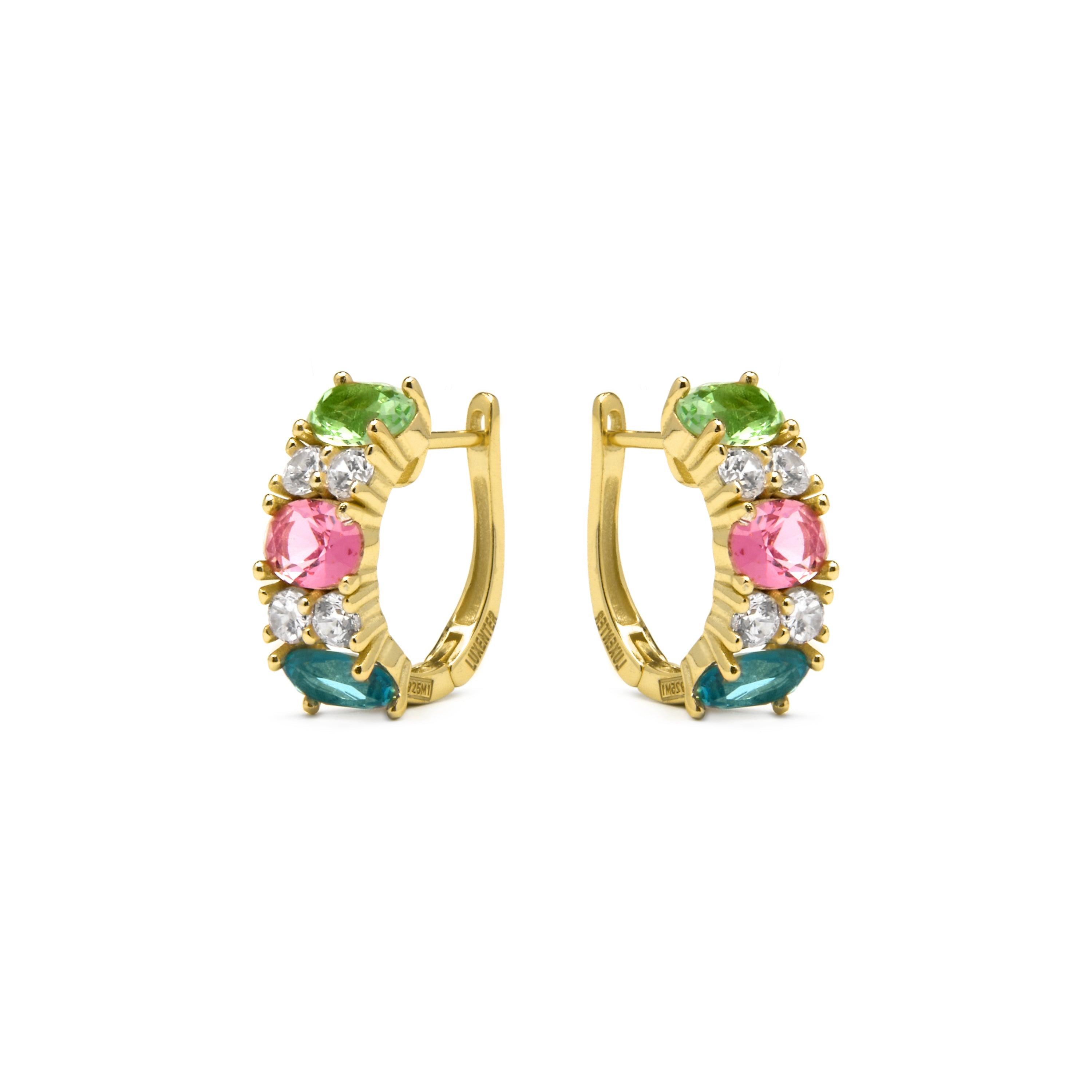 925 Sterling Silver and Multicolor Hydrothermal Quartz Earrings with 18k Yellow Gold Finish - Mohea