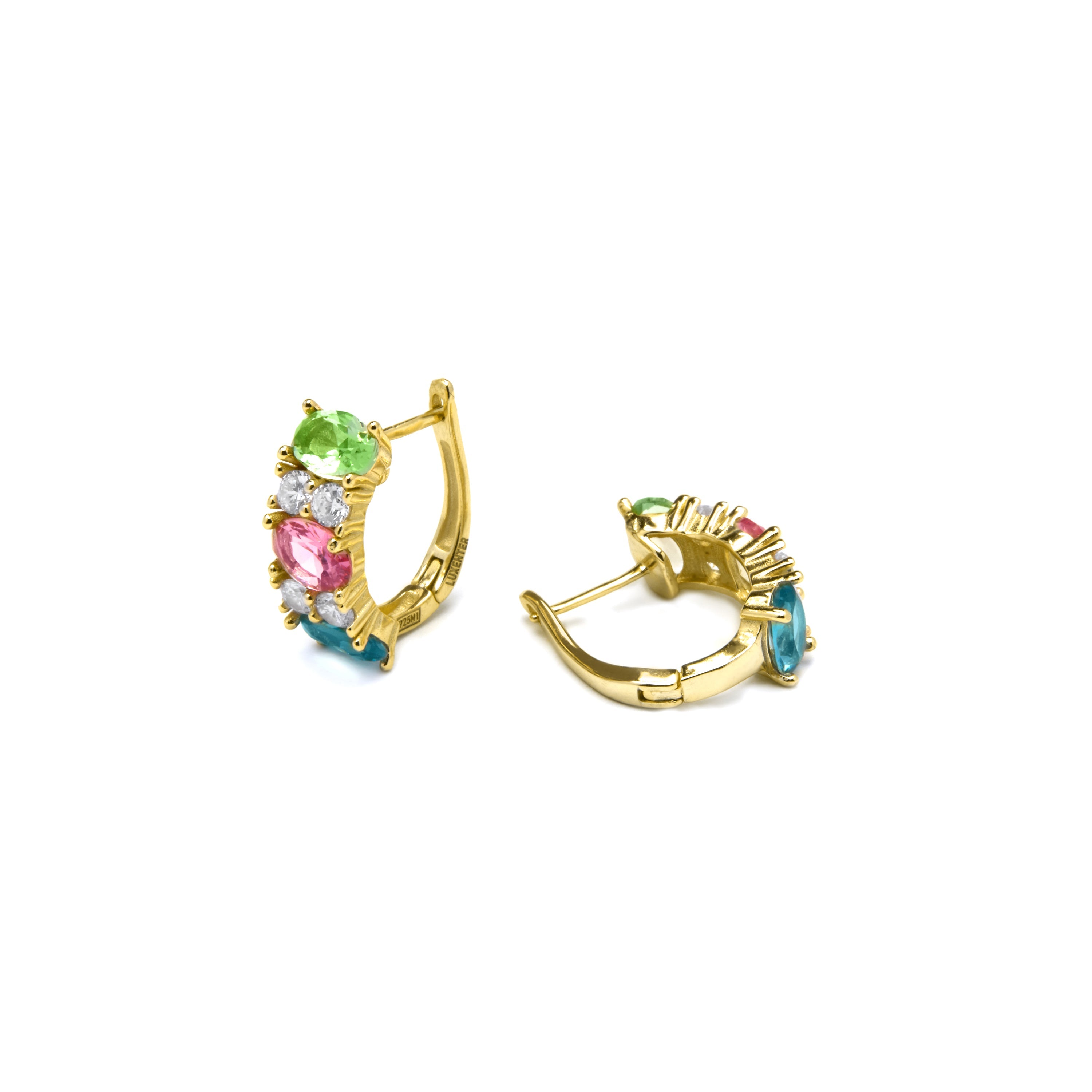 925 Sterling Silver and Multicolor Hydrothermal Quartz Earrings with 18k Yellow Gold Finish - Mohea