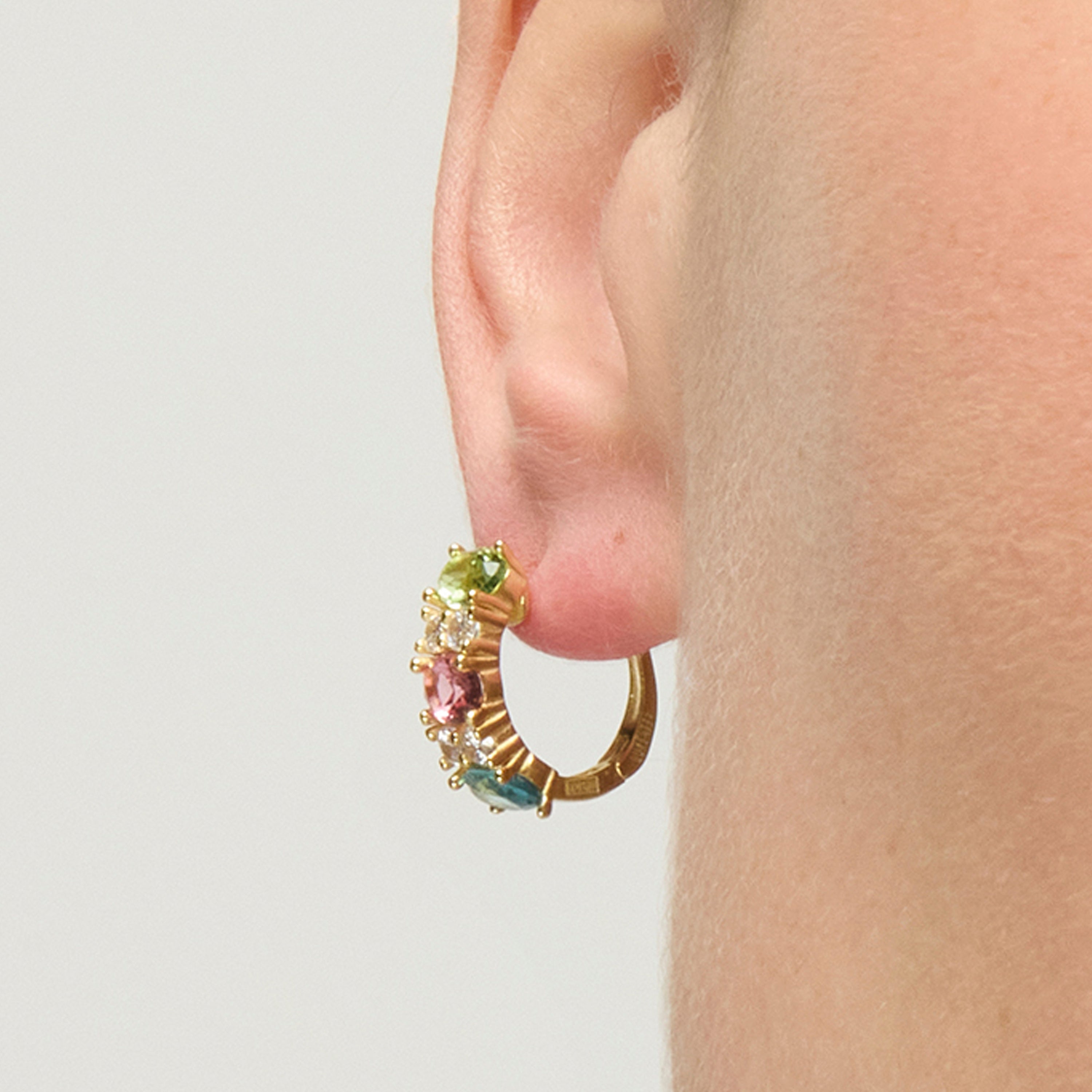 925 Sterling Silver and Multicolor Hydrothermal Quartz Earrings with 18k Yellow Gold Finish - Mohea