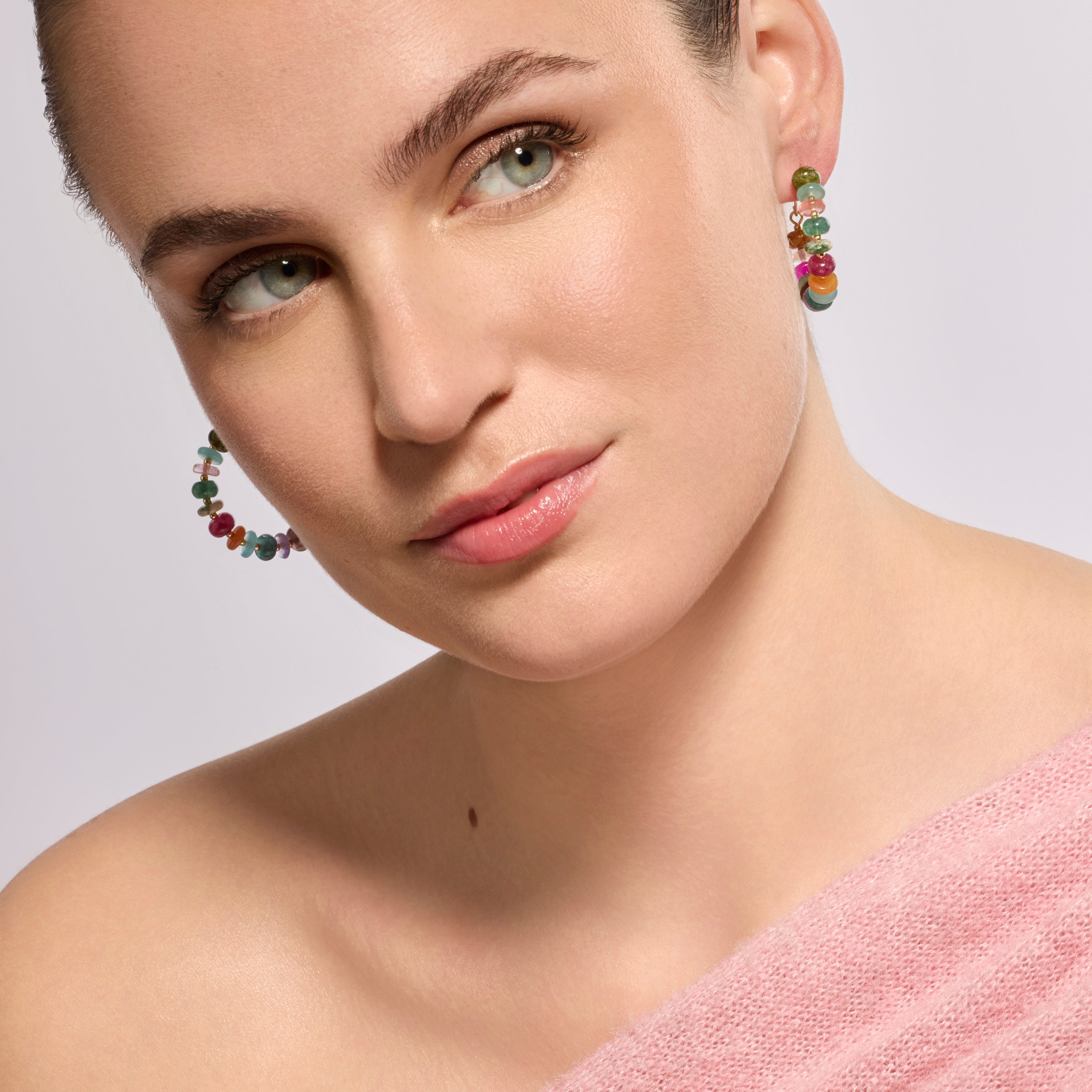 925 Sterling Silver and Multicolor Agate Earrings with 18k Yellow Gold Finish - Laha