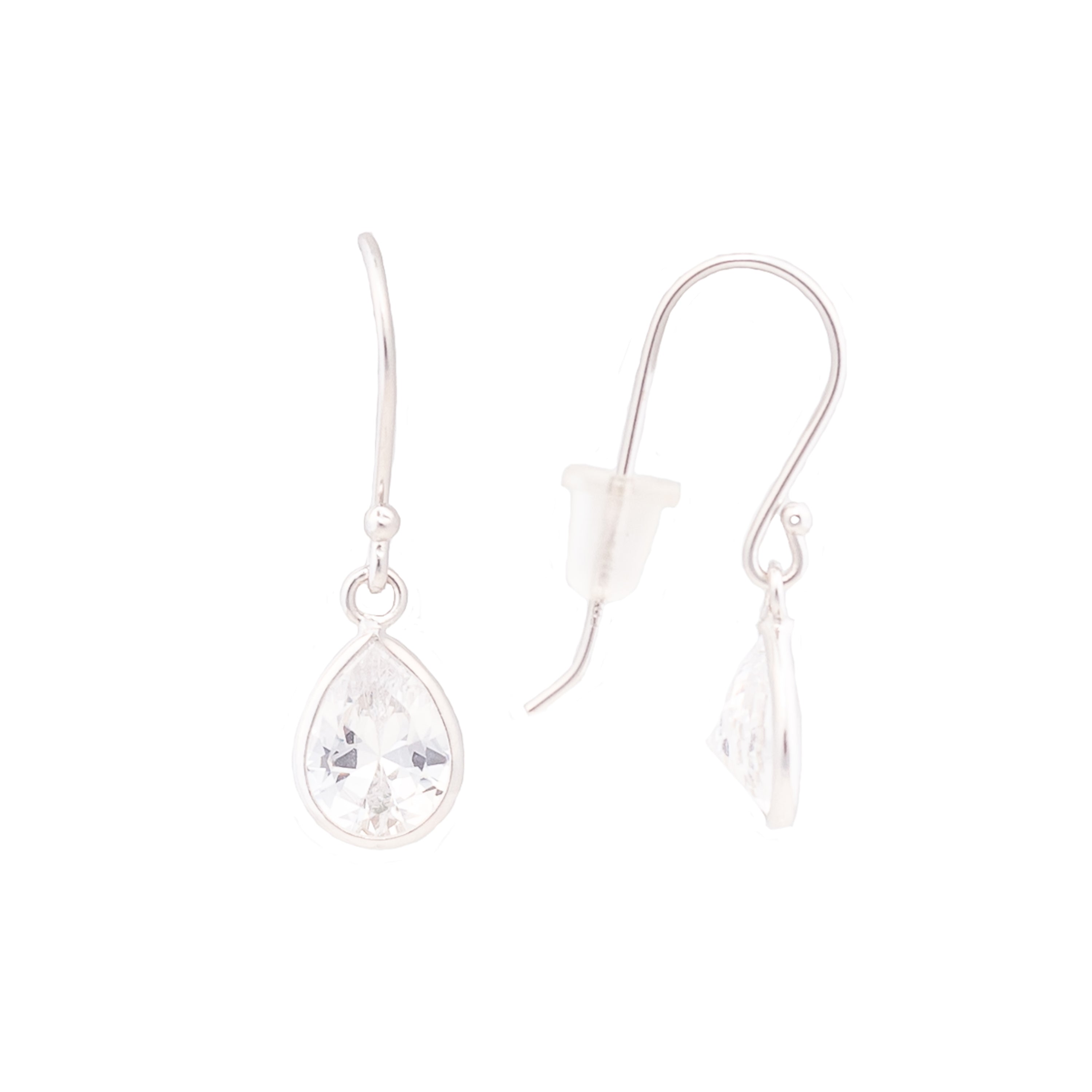 925 Sterling Silver Earrings with Rhodium-Plated Brilliant Zirconia - Essential