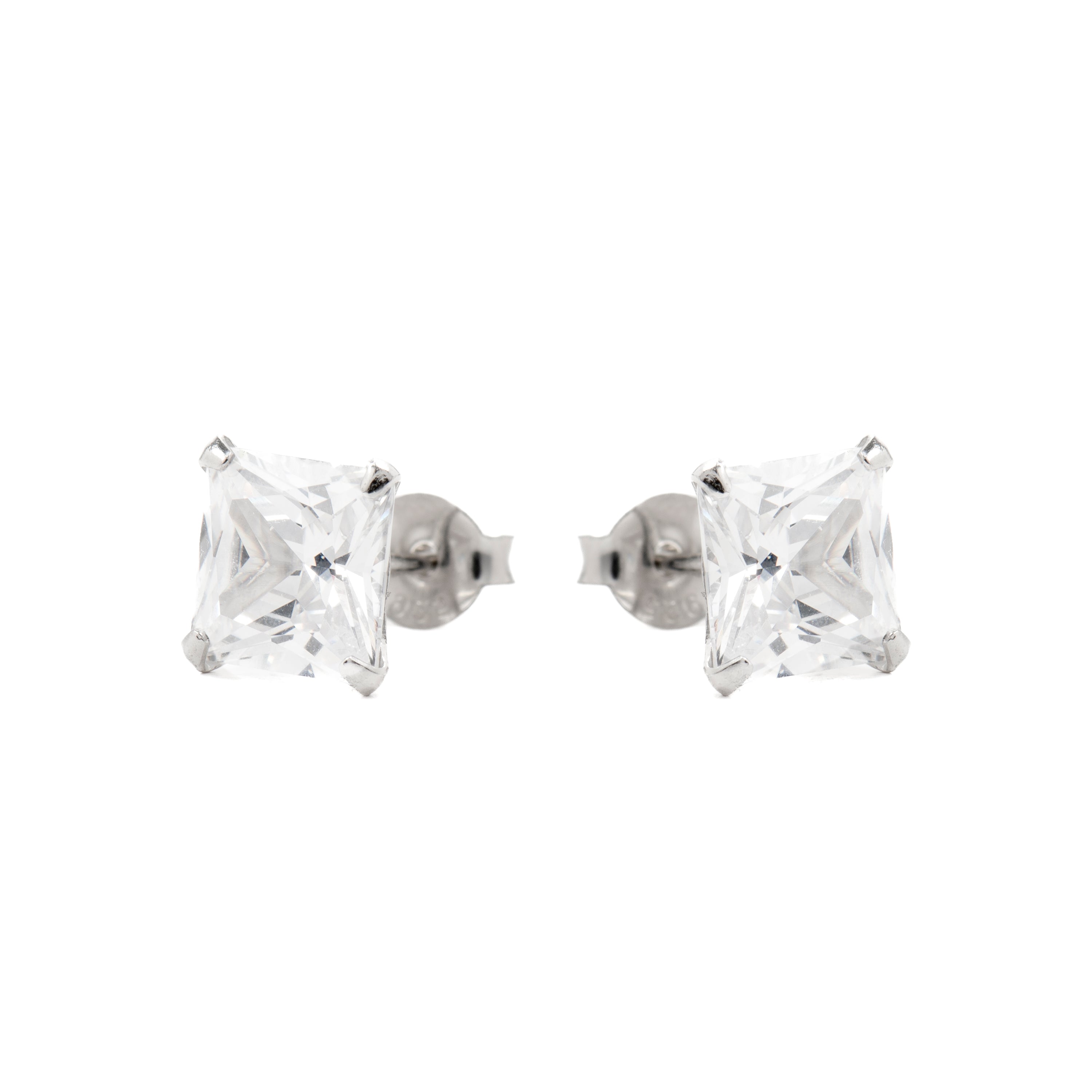 925 Sterling Silver Earrings with Rhodium-Plated Brilliant Zirconia - Essential