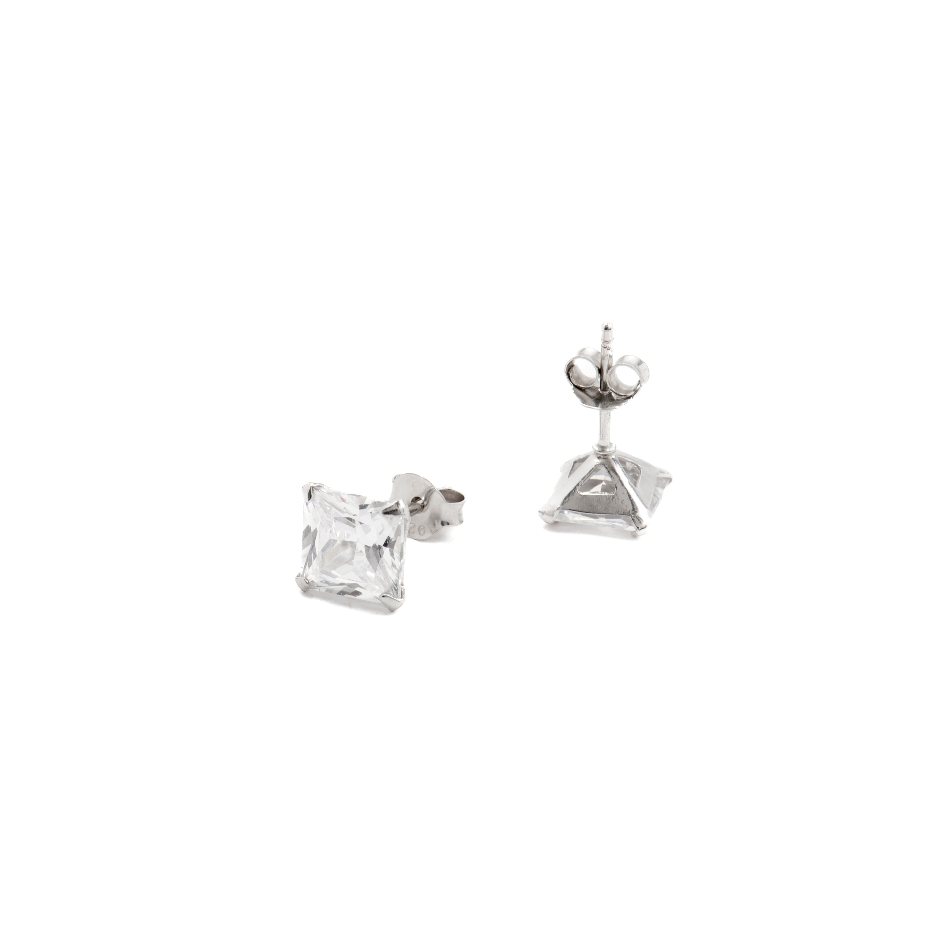 925 Sterling Silver Earrings with Rhodium-Plated Brilliant Zirconia - Essential