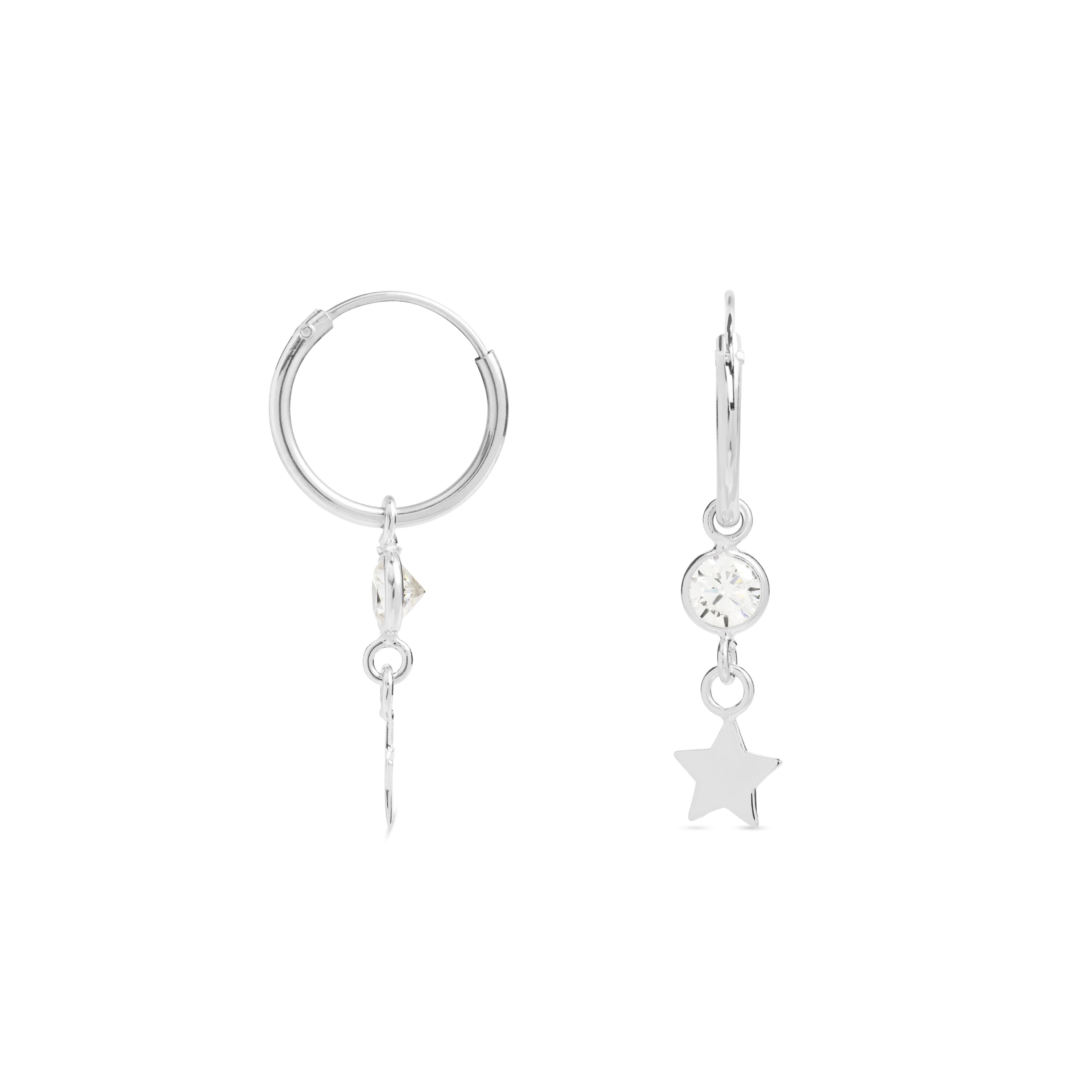 925 Sterling Silver Earrings with Rhodium-Plated Brilliant Zirconia - Essential