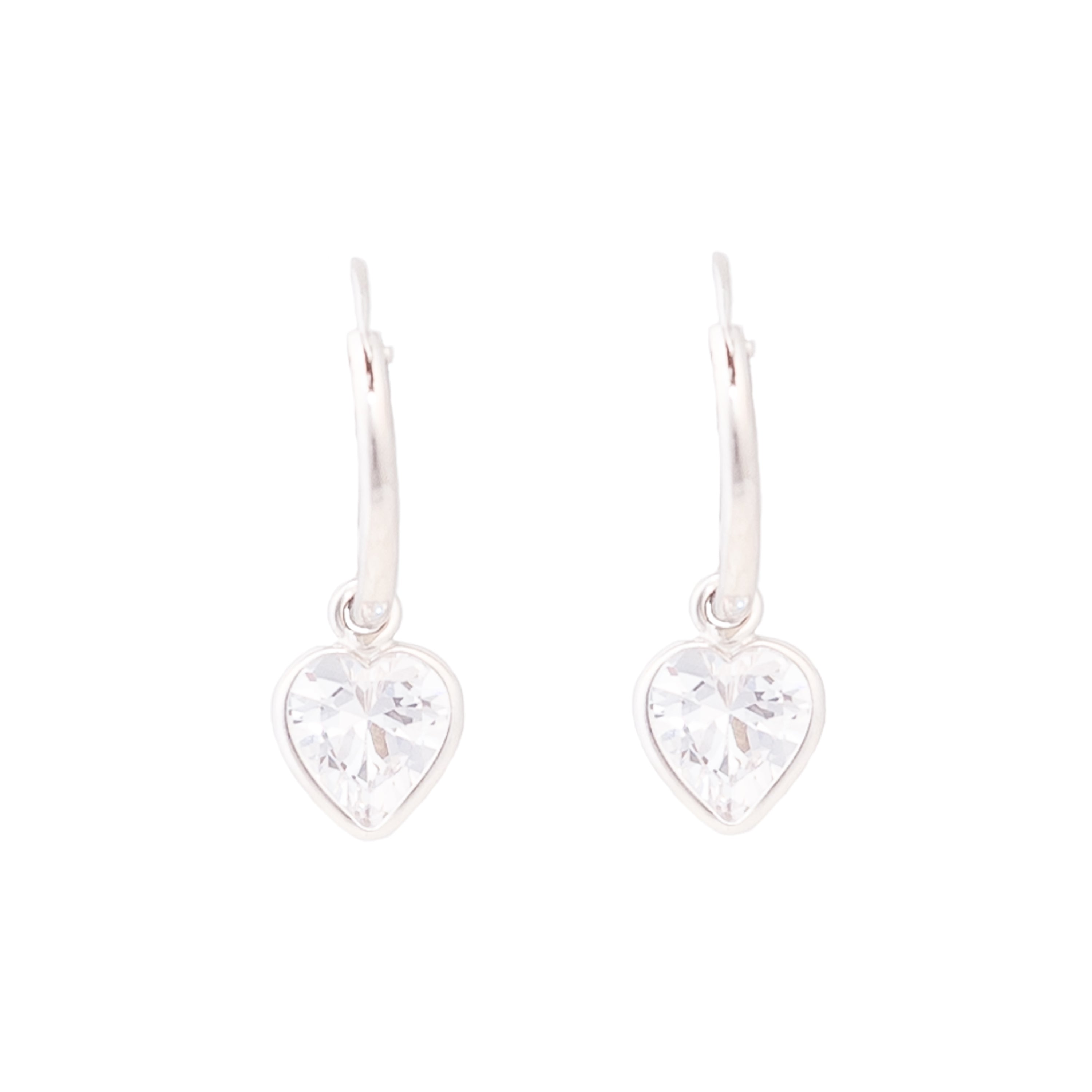 925 Sterling Silver Earrings with Rhodium-Plated Brilliant Zirconia - Essential