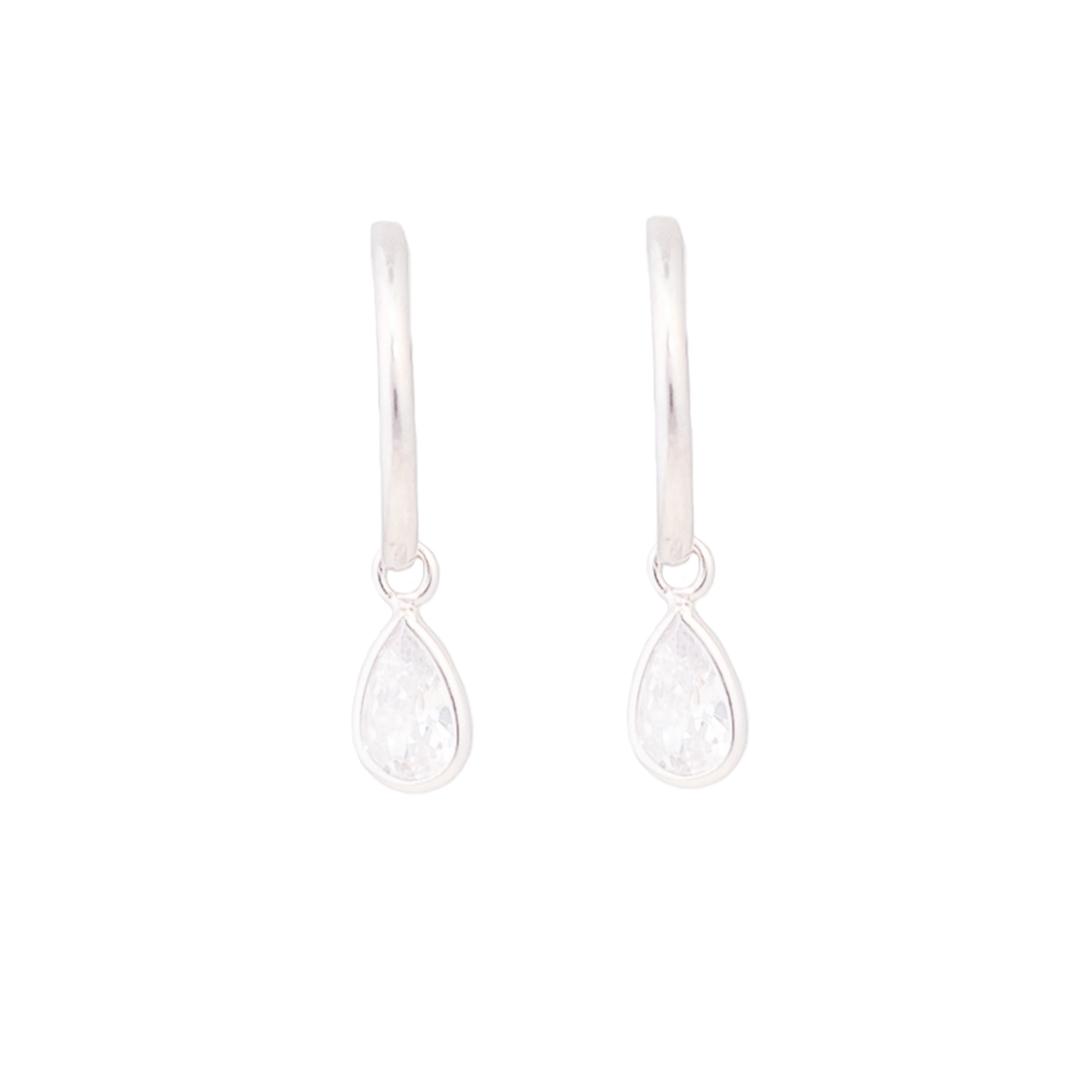 925 Sterling Silver Earrings with Rhodium-Plated Brilliant Zirconia - Essential