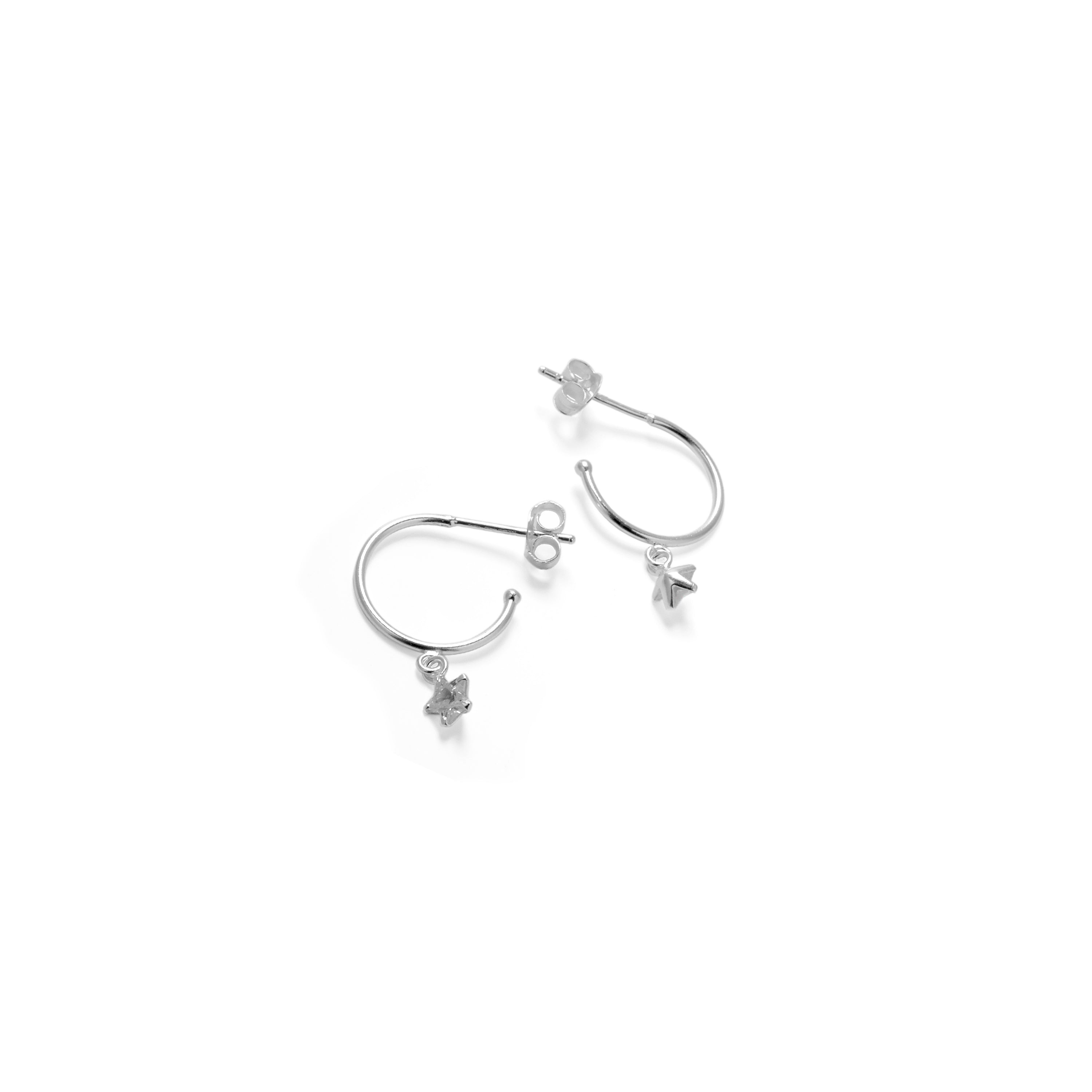 Pendientes de Plata de Ley 925 con Circonita Brillante acabados en rodio - Essential