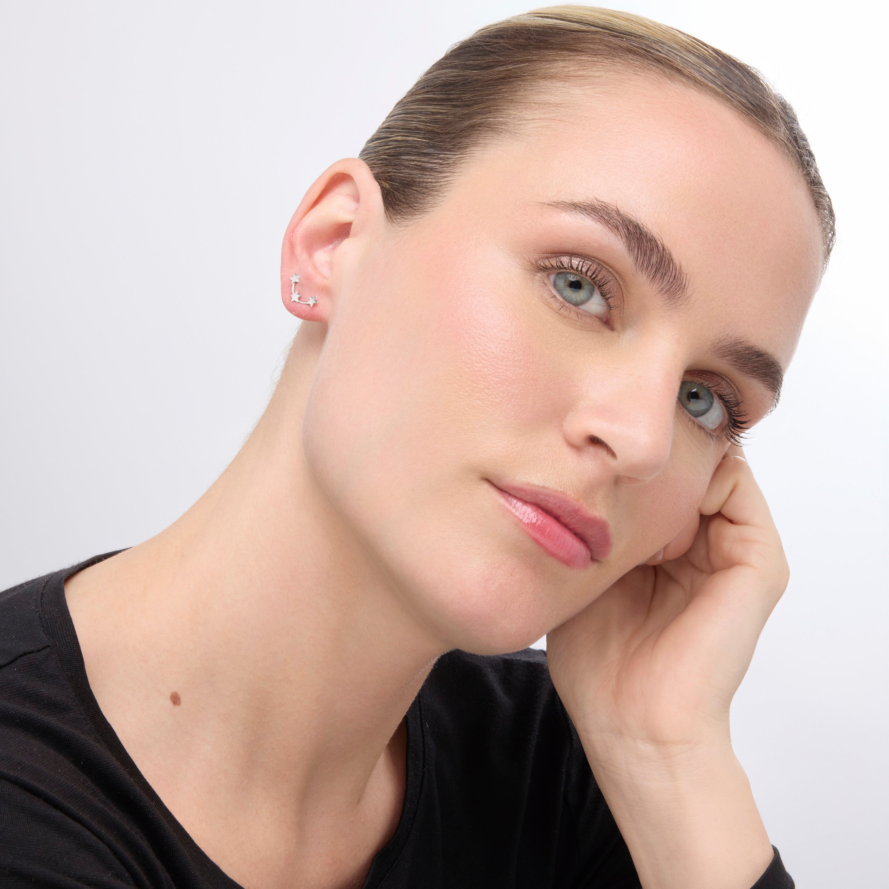 925 Sterling Silver Earrings with Rhodium Finish - Essential