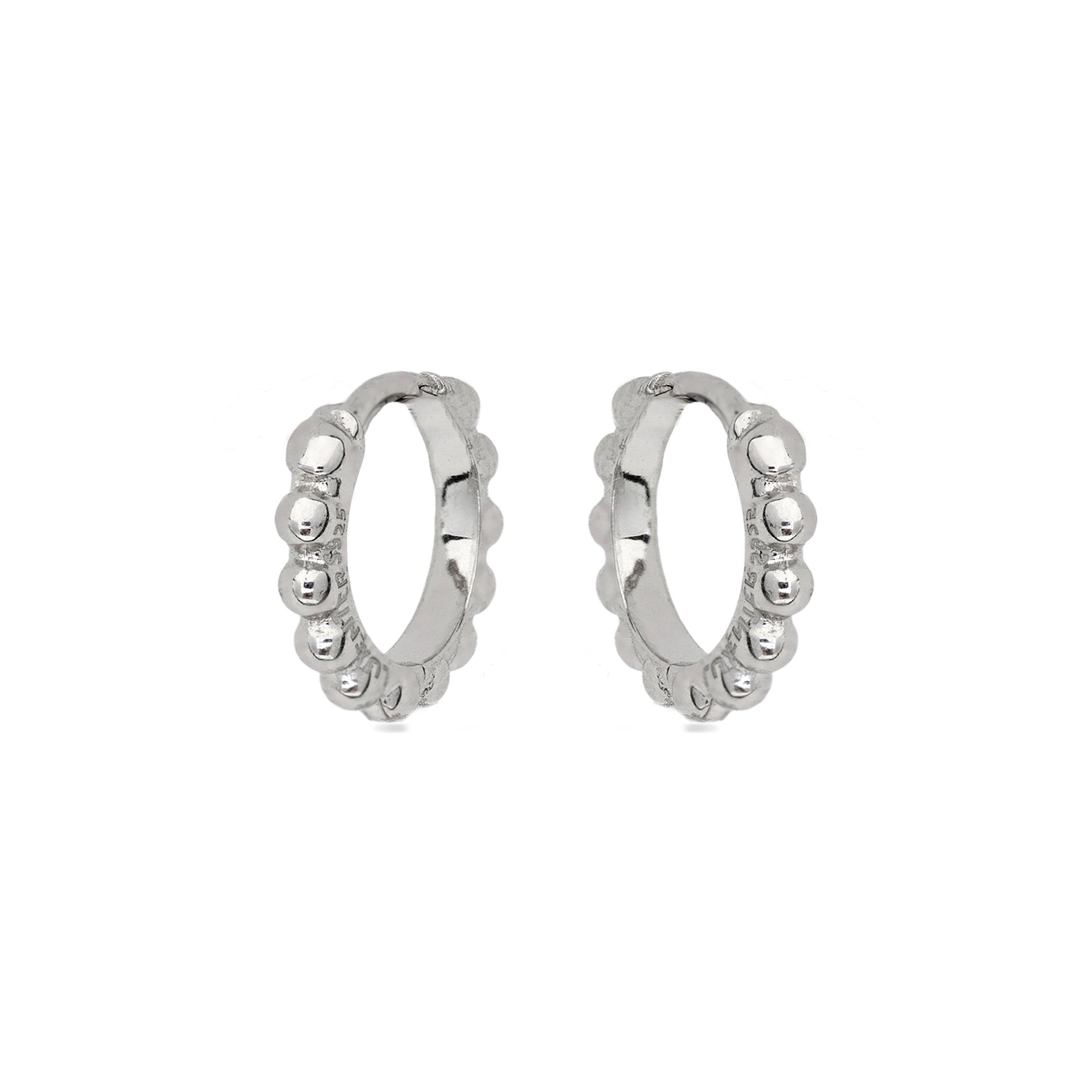 925 Sterling Silver Earrings with Rhodium Finish - Ledis