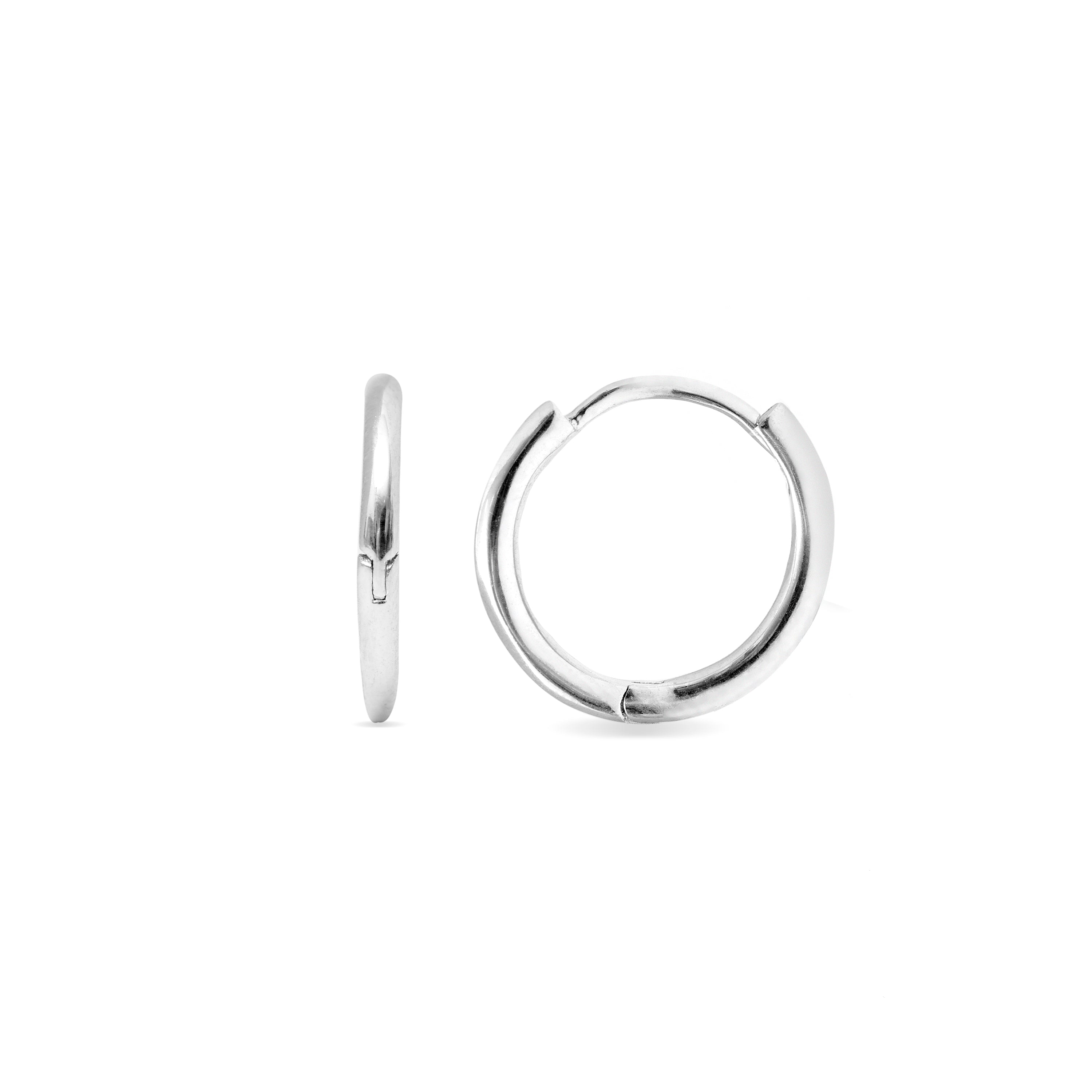 925 Sterling Silver 10mm diameter rhodium-plated studs - Erwe