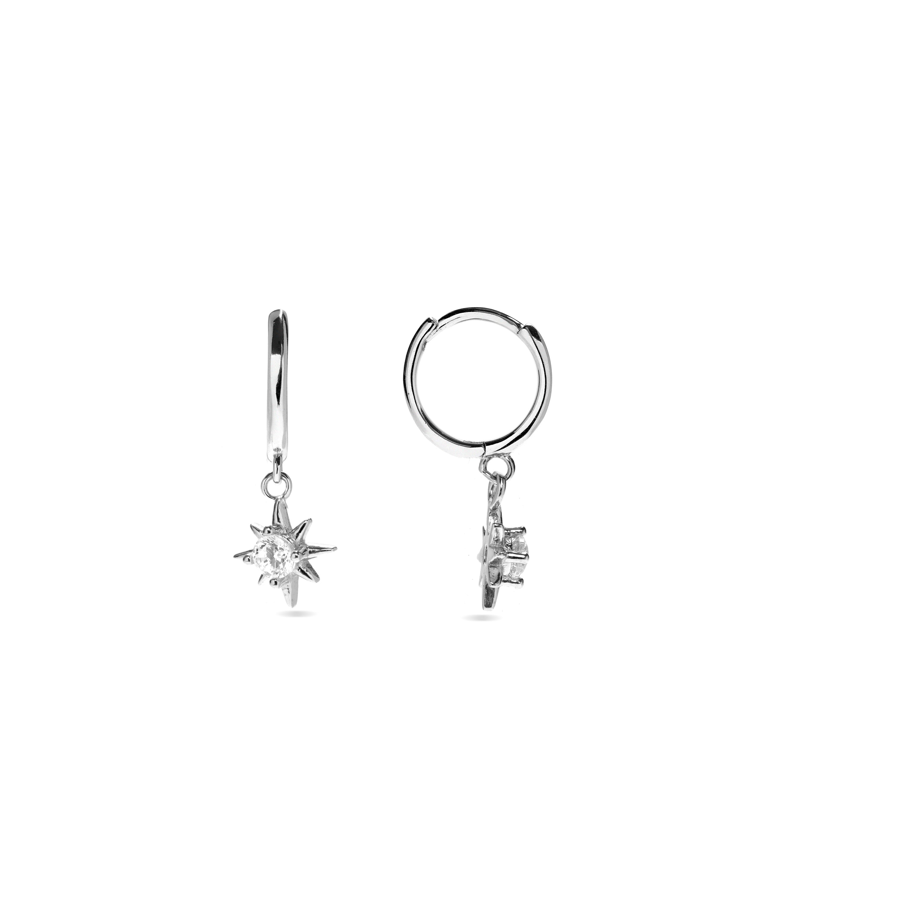 925 Sterling Silver Earrings with Rhodium-Plated Brilliant Zirconia - Lisit