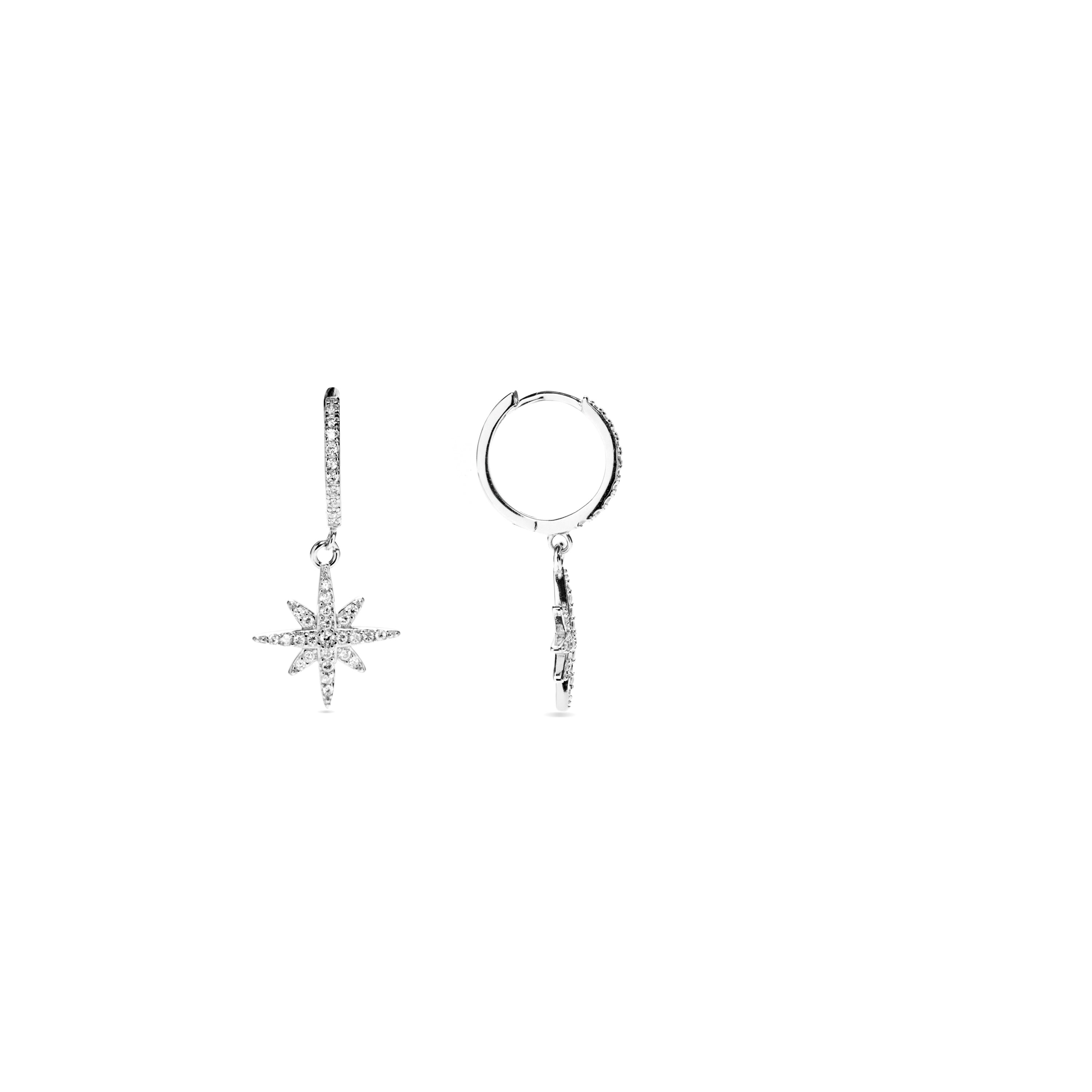 925 Sterling Silver Earrings with Rhodium-Plated Brilliant Zirconia - Lapai