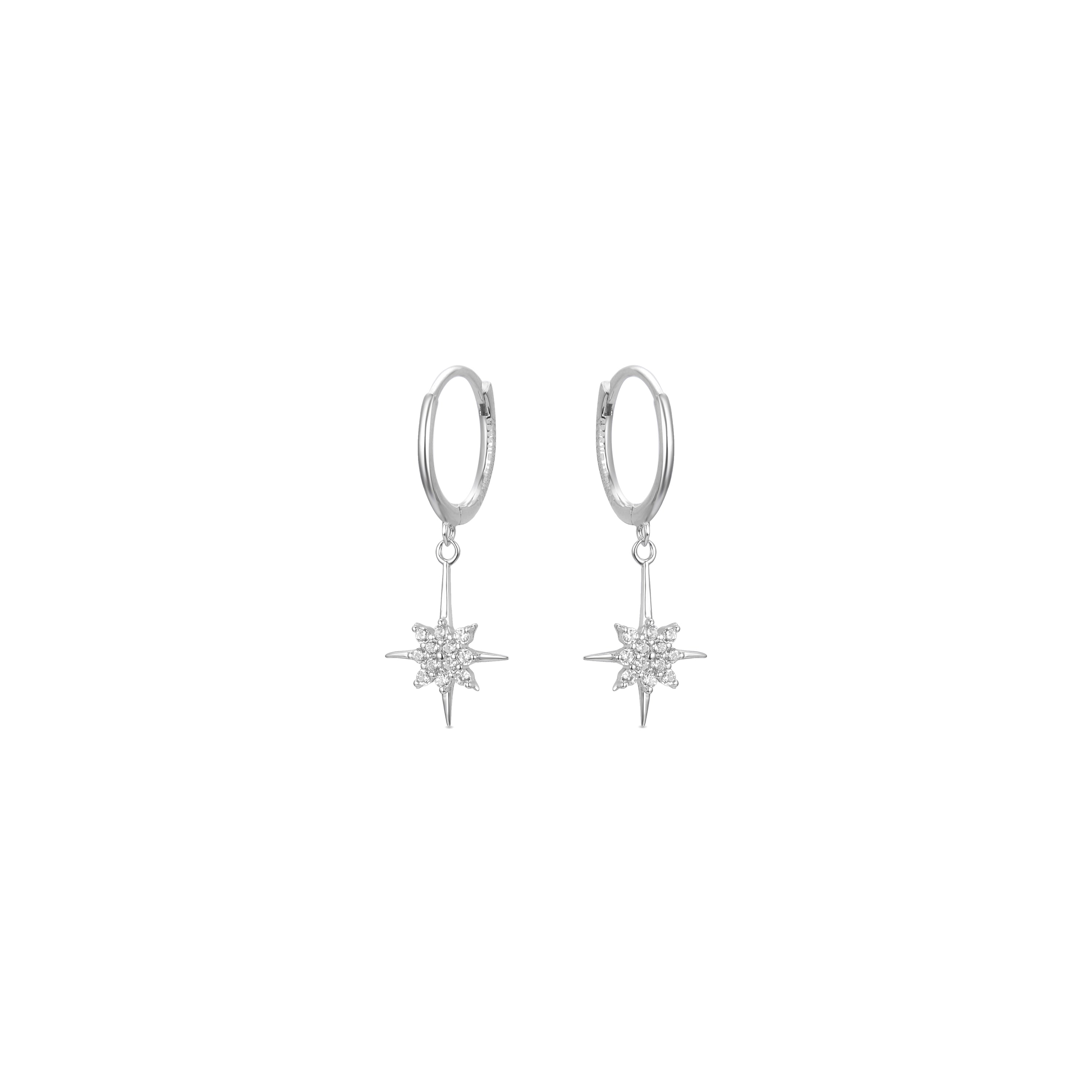 925 Sterling Silver Earrings with Rhodium-Plated Brilliant Zirconia - Lapai