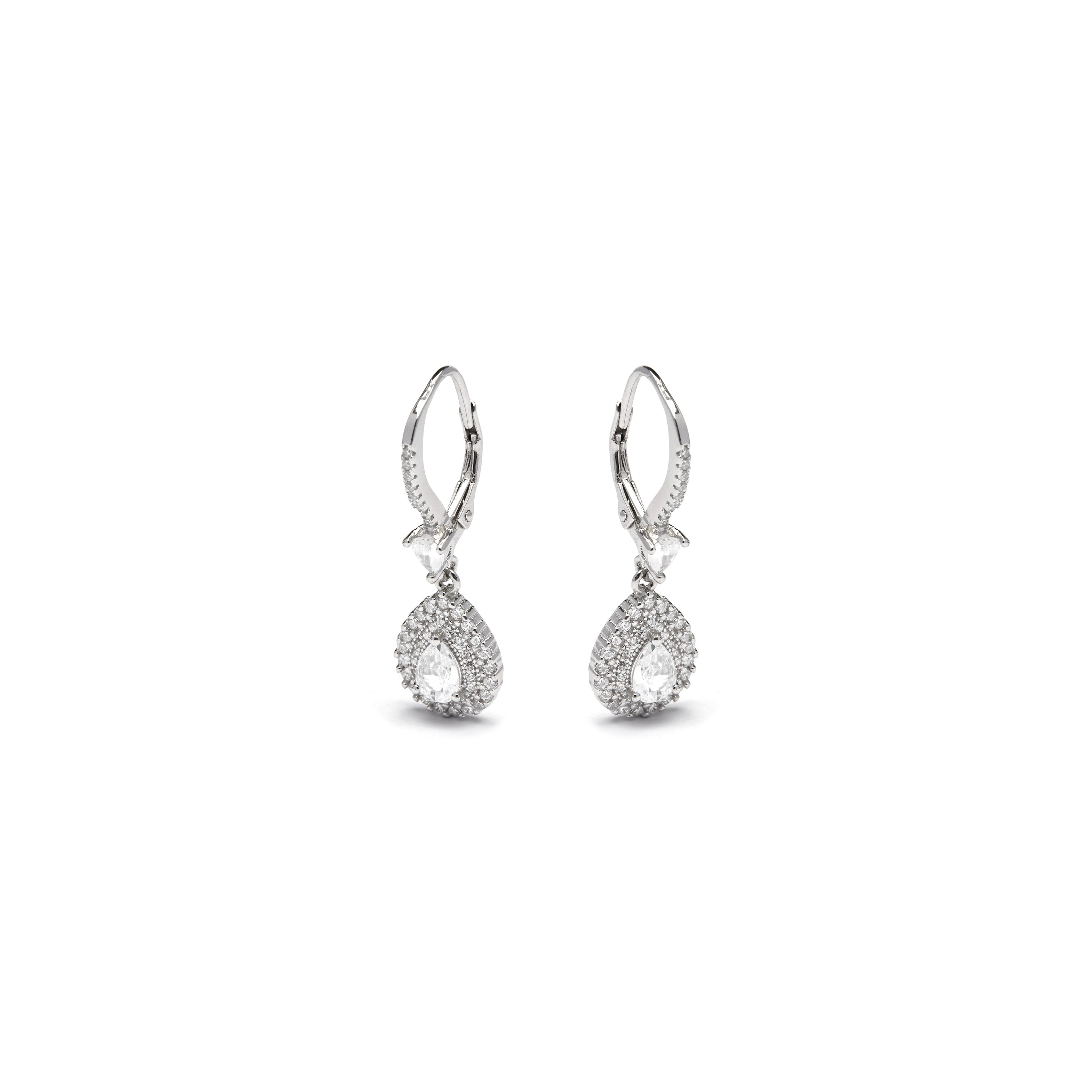 Pendientes de Plata de Ley 925 con Circonita Brillante acabados en rodio - Shiyi