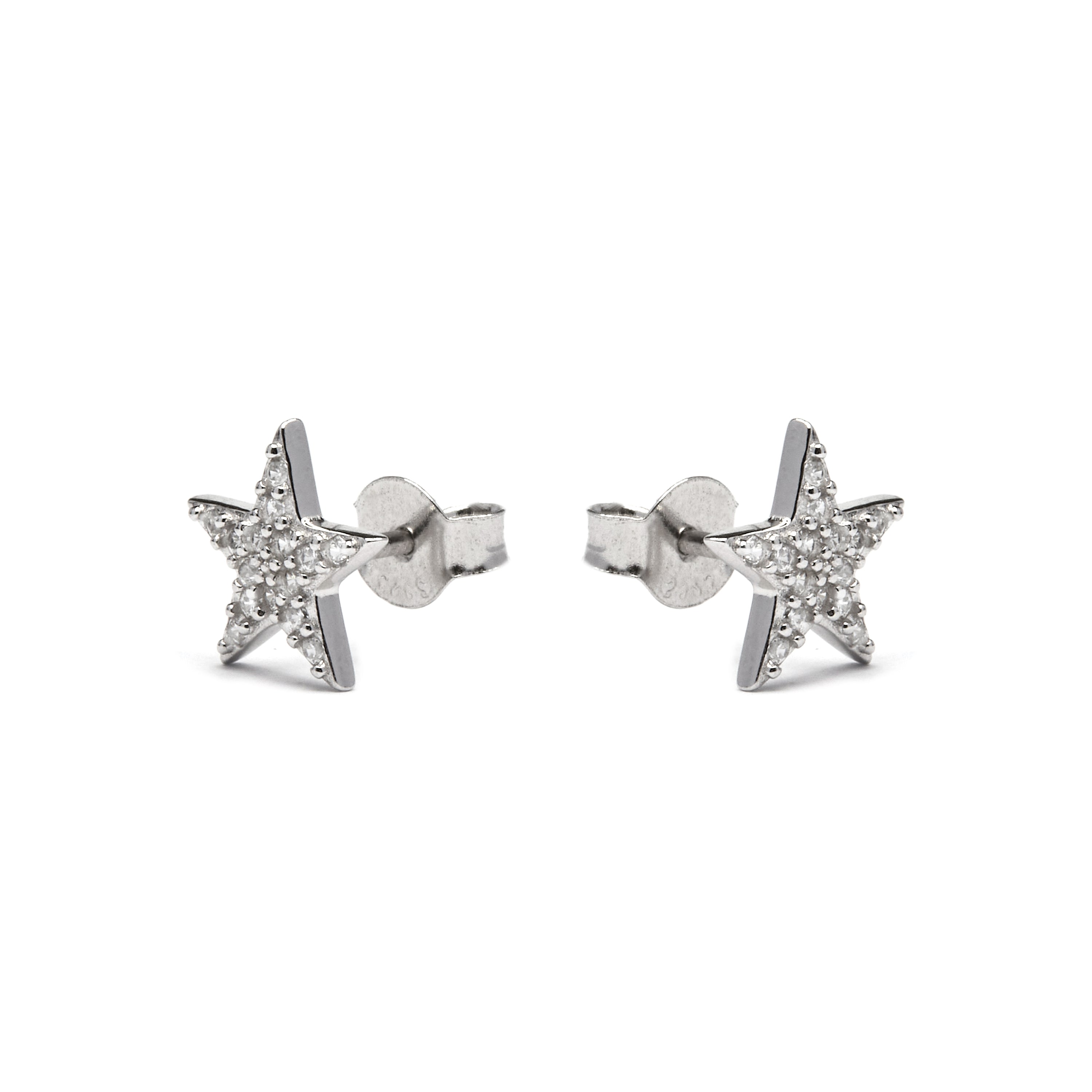 925 Sterling Silver Earrings with Rhodium-Plated Brilliant Zirconia - Leilda