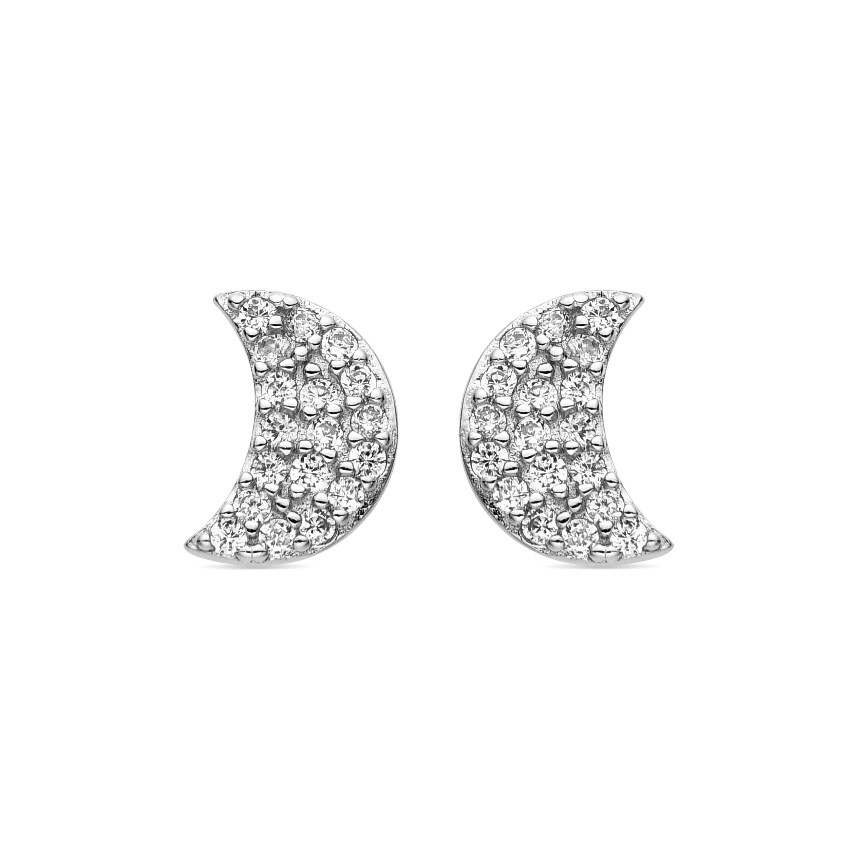 925 Sterling Silver and Brilliant Zirconia Earrings with Rhodium Finish - Duver