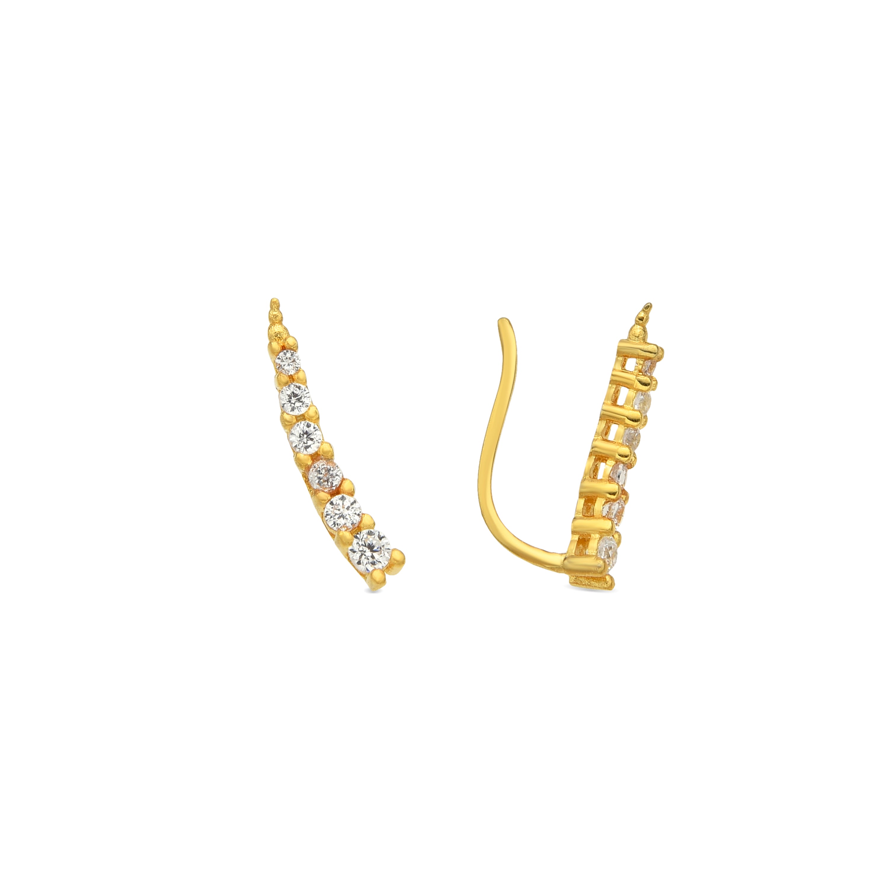 925 Sterling Silver and Brilliant Zirconia Earrings in 18k Yellow Gold Finish - Losci