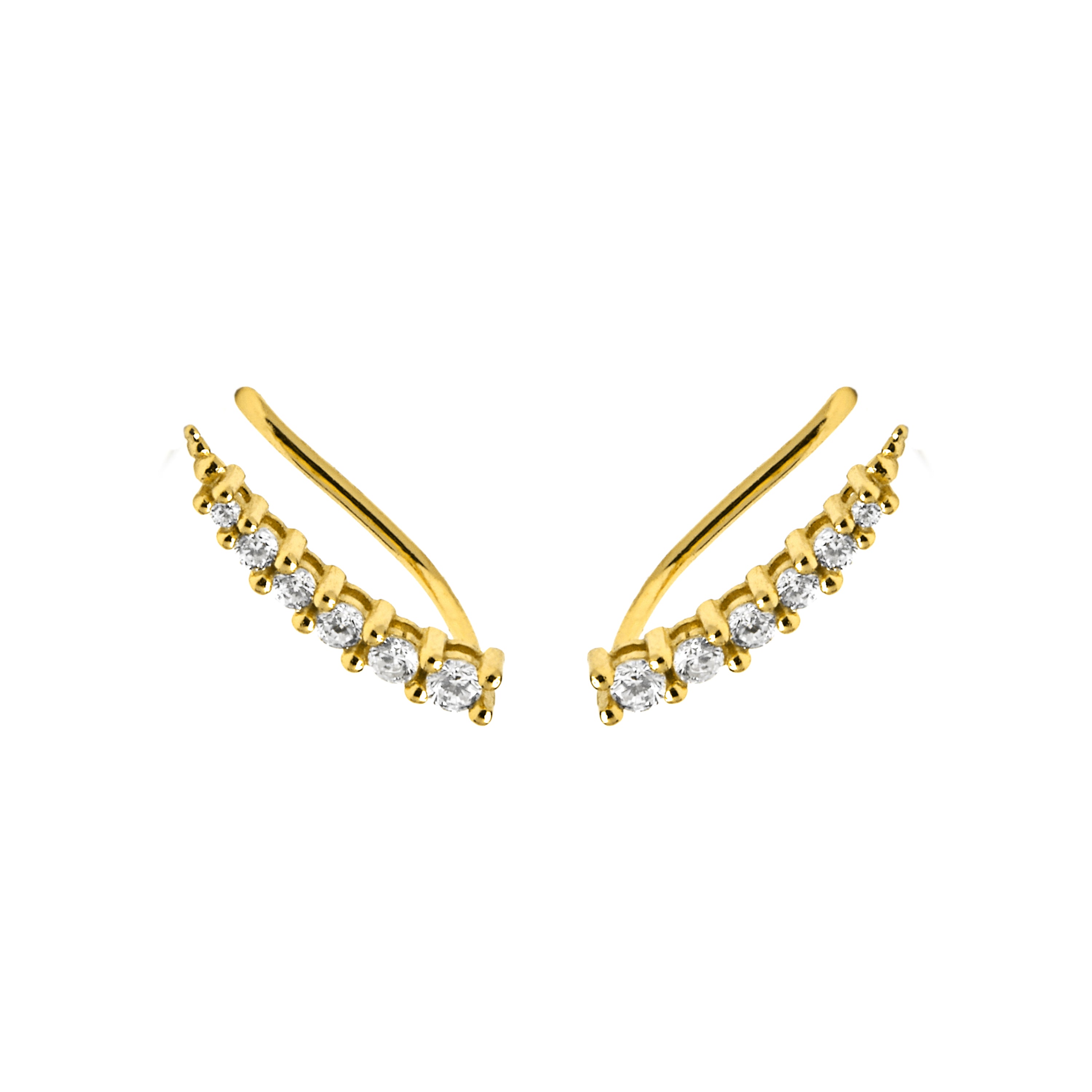 Pendientes de Plata de Ley 925 y Circonita Brillante acabado oro amarillo de 18k - Losci