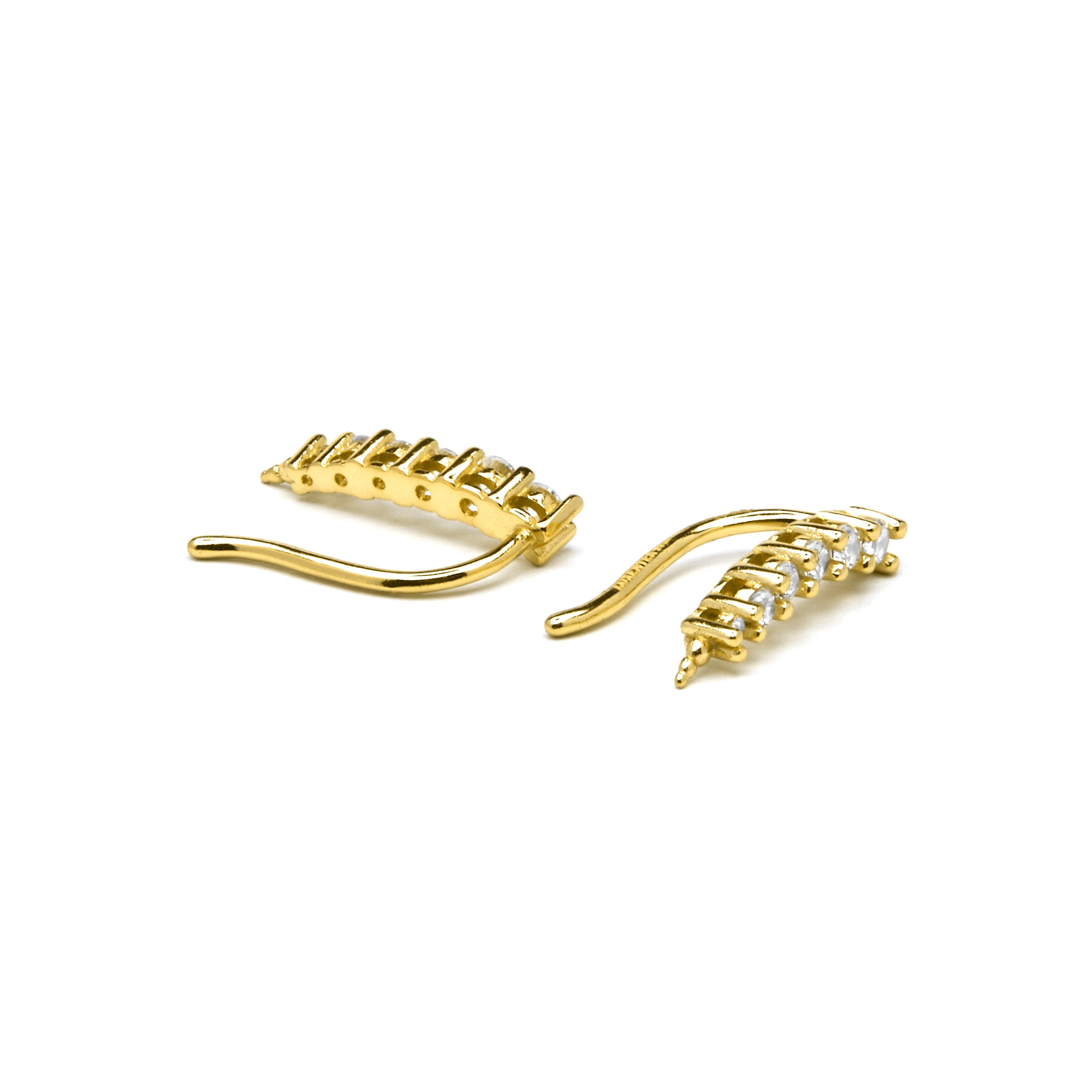 Pendientes de Plata de Ley 925 y Circonita Brillante acabado oro amarillo de 18k - Losci